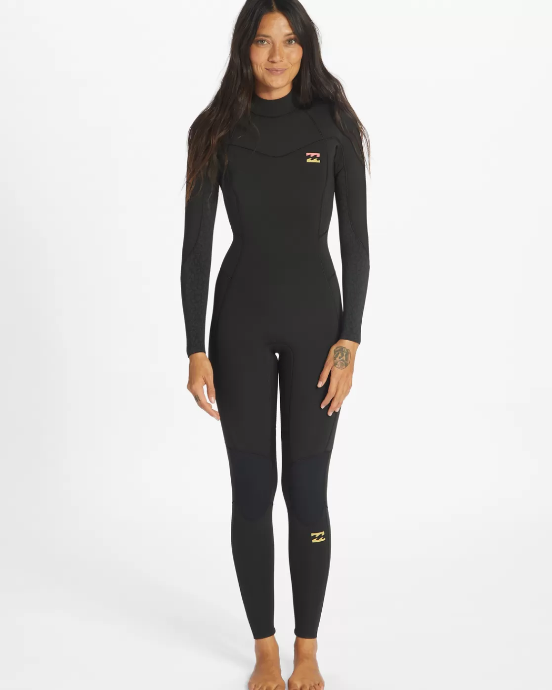 Discount Billabong 3/2 Synergy Back Zip Full Wetsuit WILD BLACK