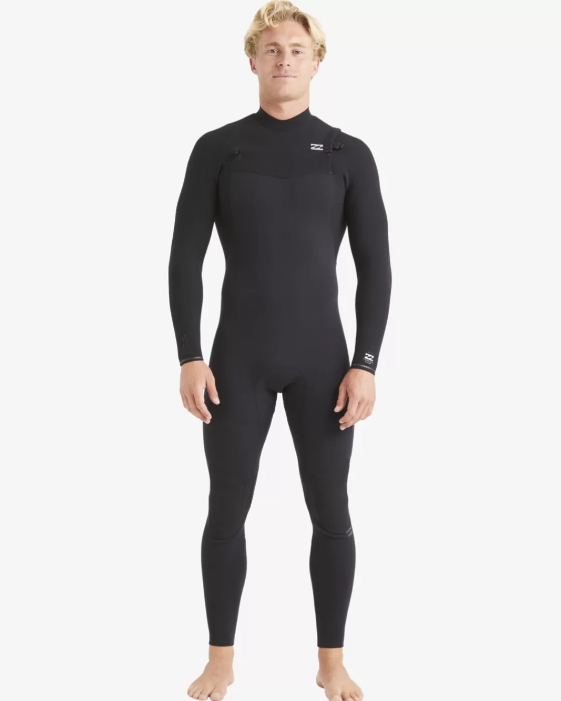 Cheap Billabong 4/3 Furnace Comp Chest Zip Full Wetsuit BLACK