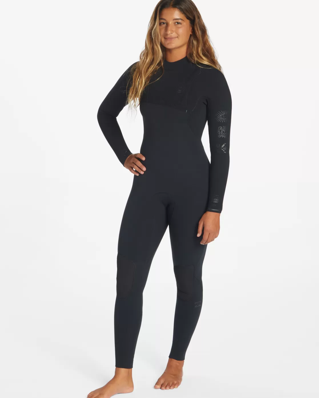 New Billabong 4/3 Salty Dayz Natural Zipperless Wetsuit BLACK