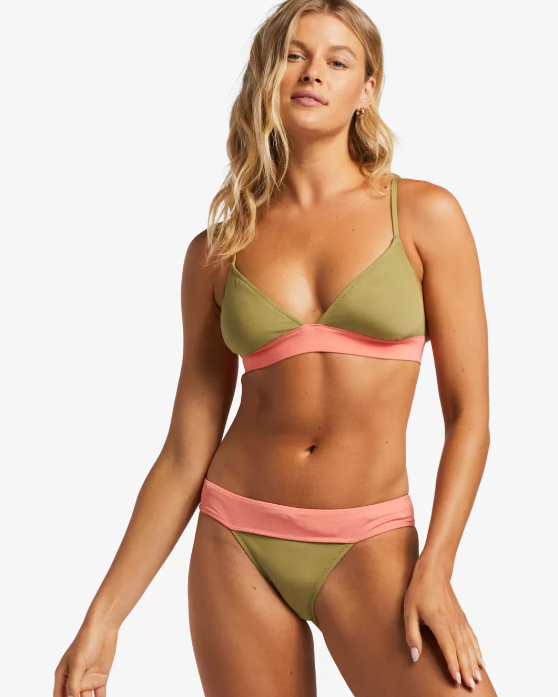 Discount Billabong A/Div Banded Triangle UPF 50 Bikini Top CEDAR