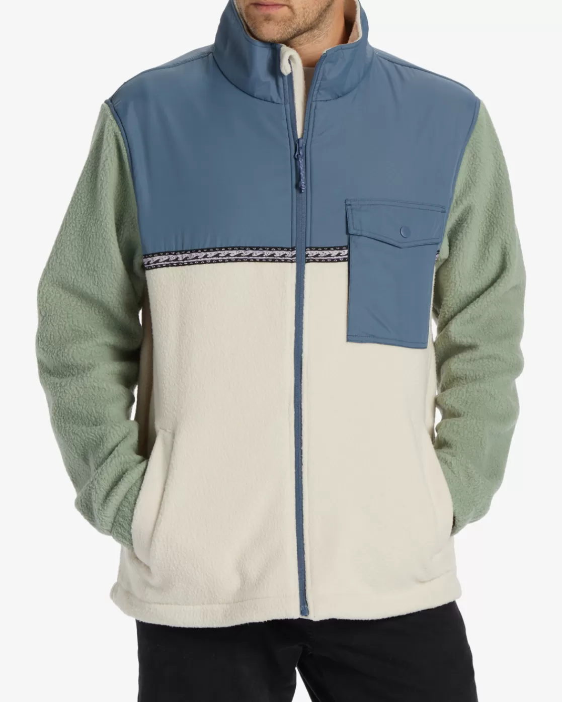 Best Billabong A/Div Boundary Trail Zip-Up Fleece CHINO