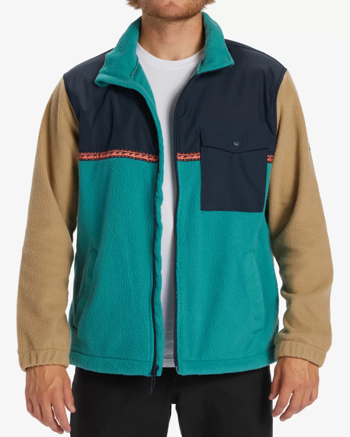 New Billabong A/Div Boundary Trail Zip-Up Fleece PACIFIC