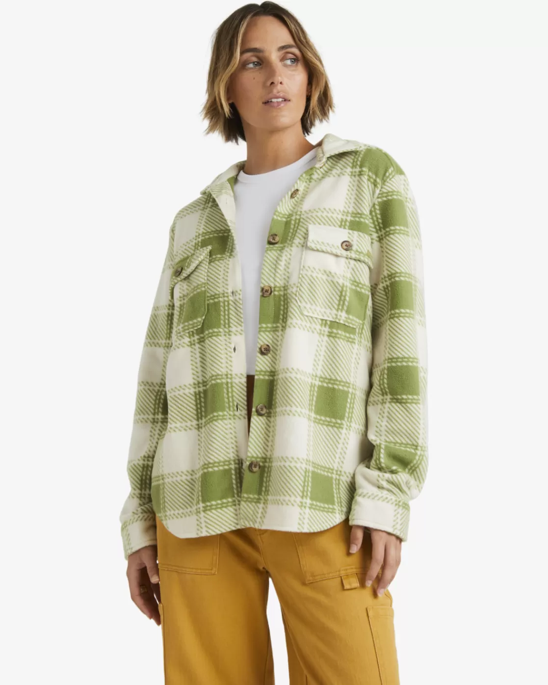 Best Sale Billabong A/Div Forge Fleece Flannel Shacket GREEN EYES