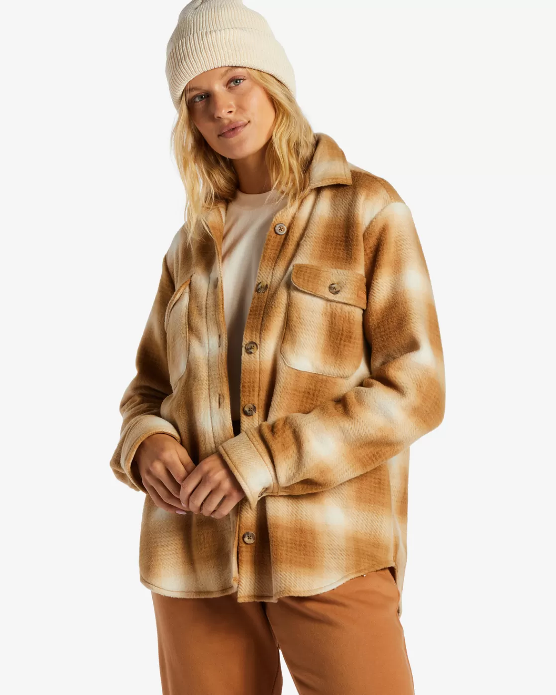 Cheap Billabong A/Div Forge Fleece Flannel Shacket CARAMEL