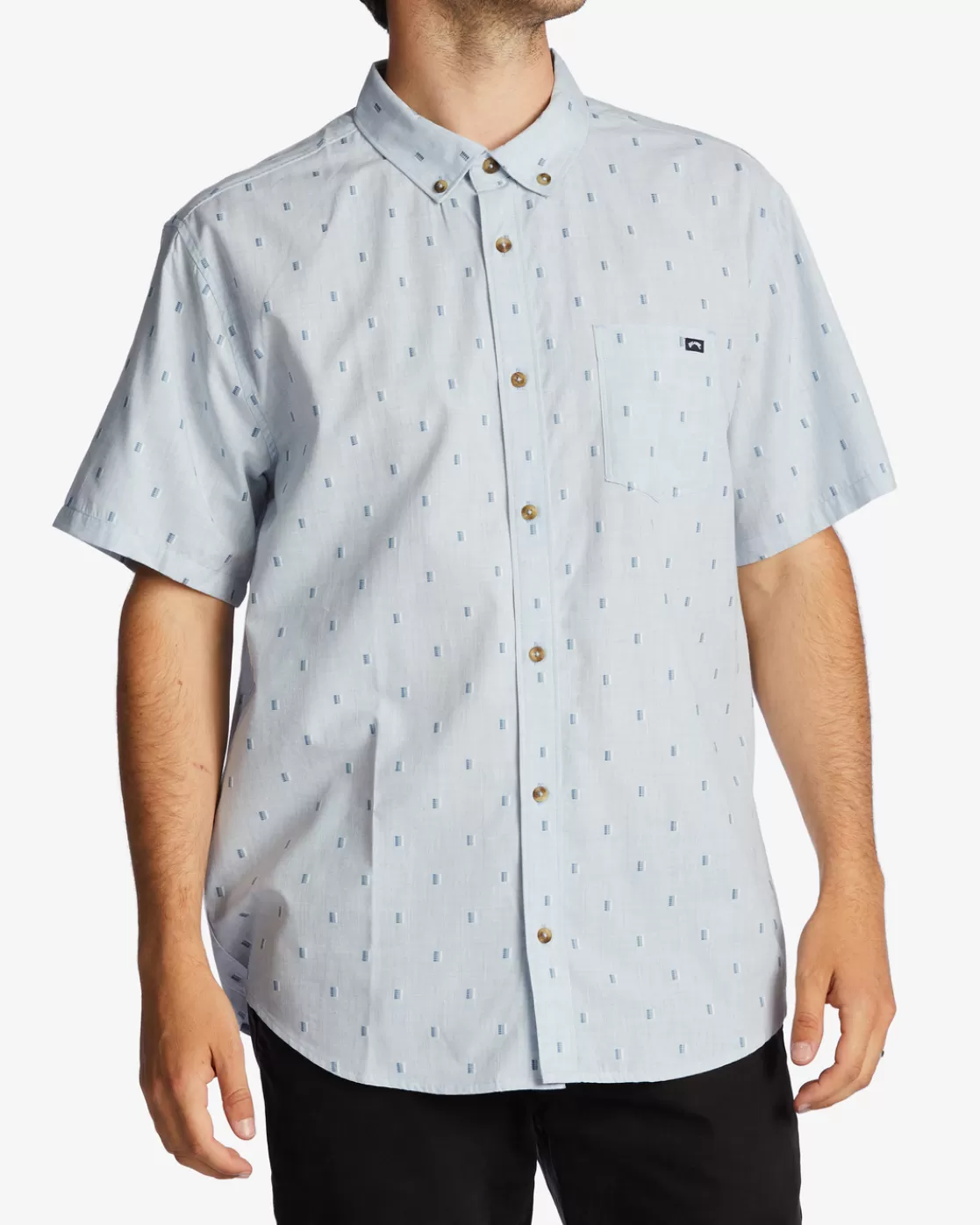 Discount Billabong All Day Jacquard Short Sleeve Shirt BLUE HAZE