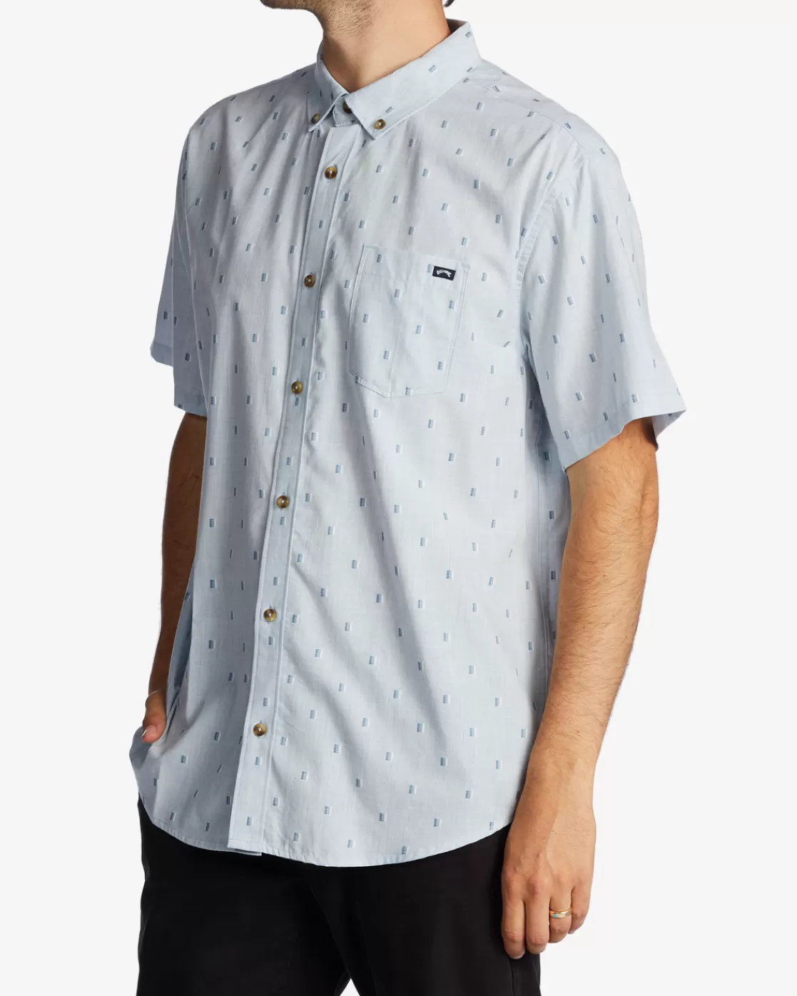 Discount Billabong All Day Jacquard Short Sleeve Shirt BLUE HAZE