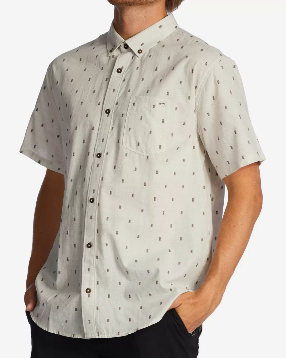 Store Billabong All Day Jacquard Short Sleeve Shirt CREAM