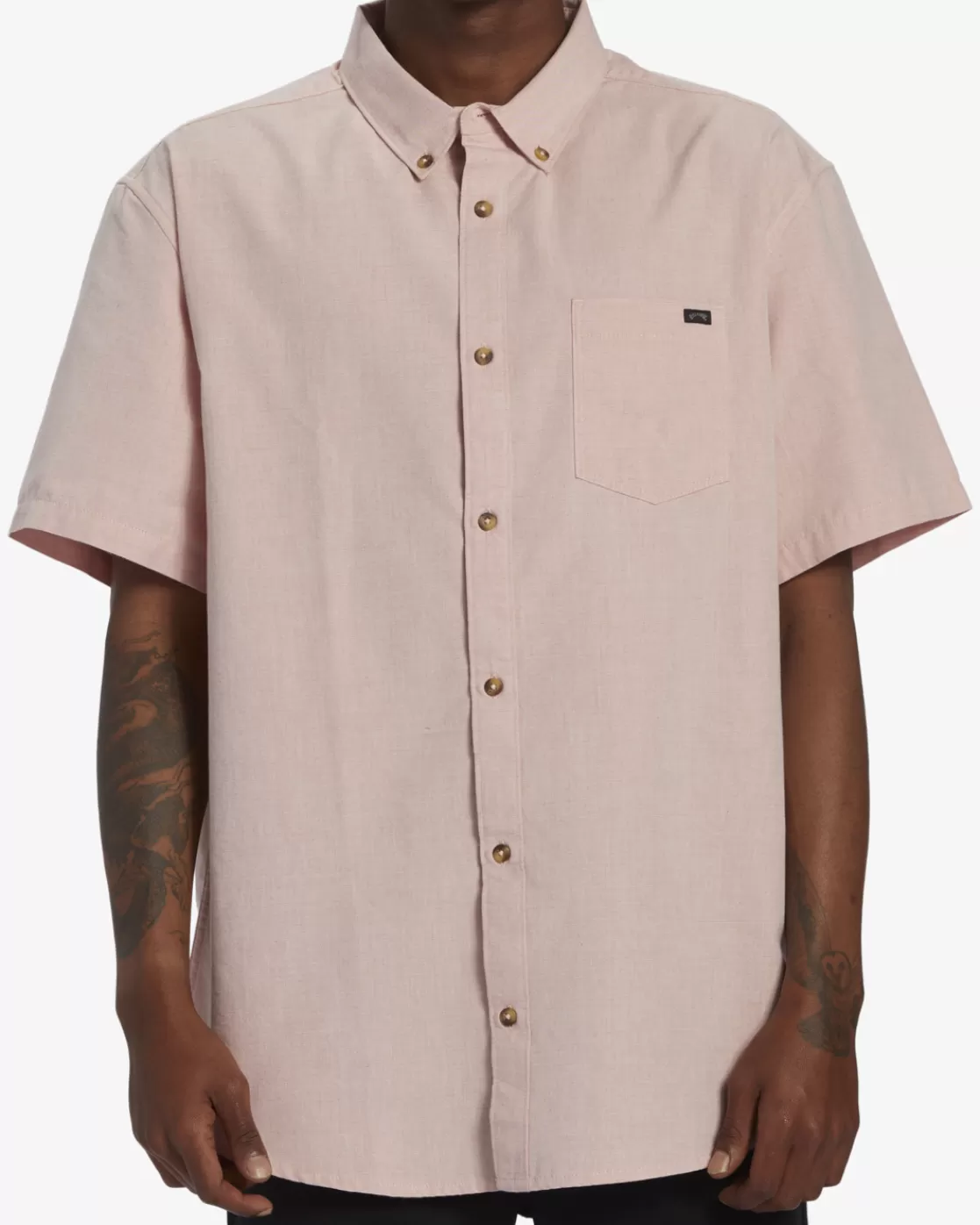 Clearance Billabong All Day Short Sleeve Shirt DUSTY PINK