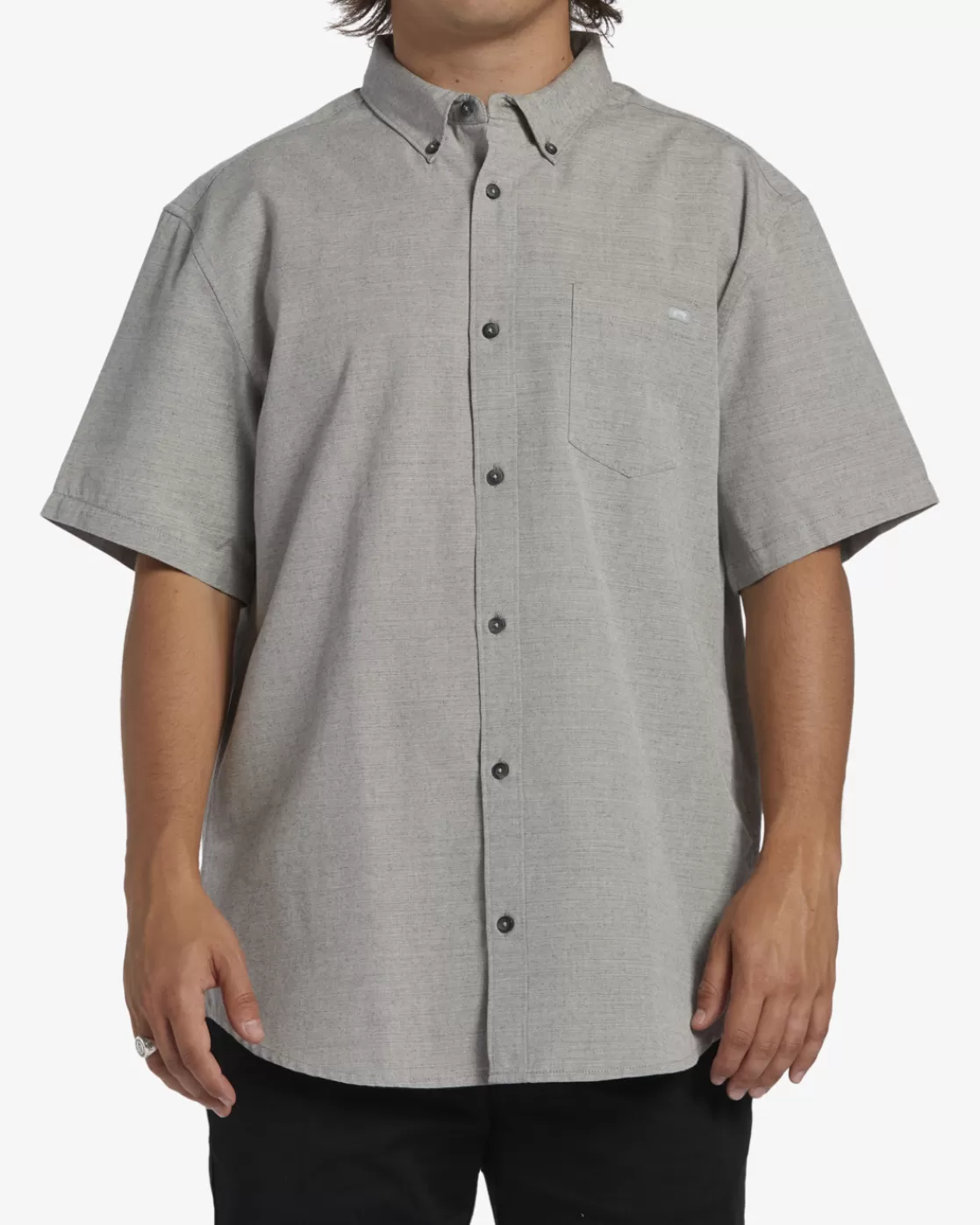 Hot Billabong All Day Short Sleeve Shirt LIGHT GREY