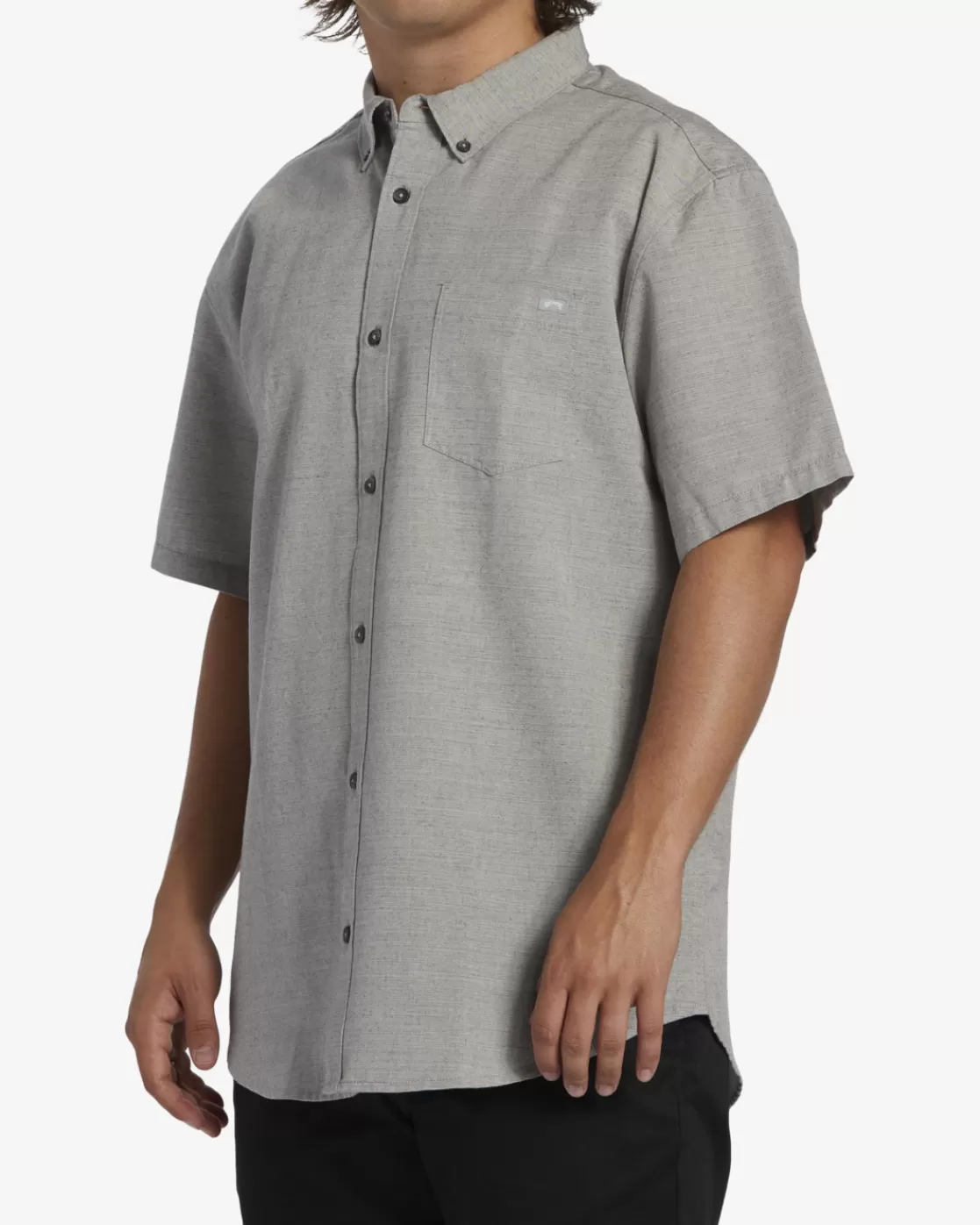 Hot Billabong All Day Short Sleeve Shirt LIGHT GREY