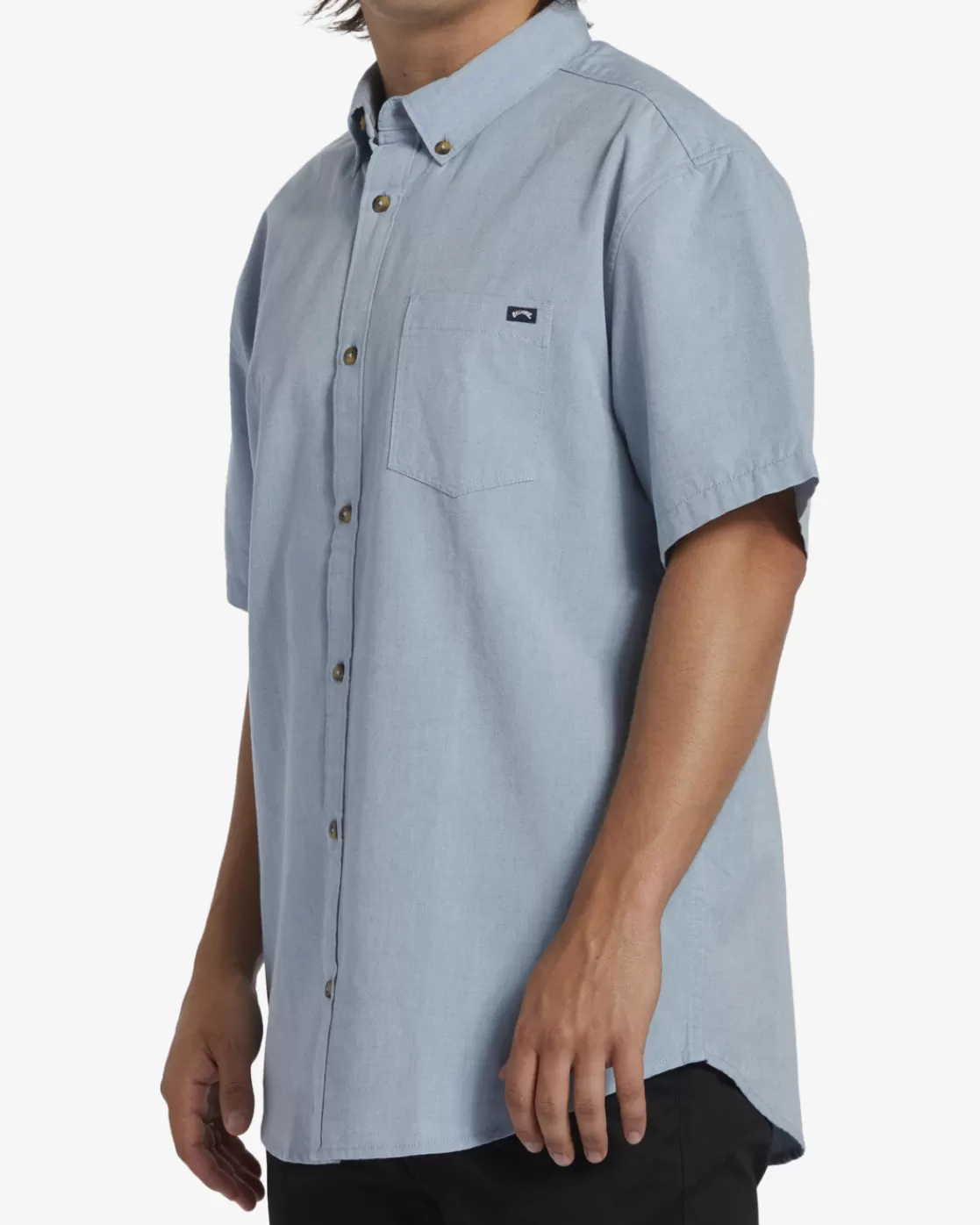 Fashion Billabong All Day Short Sleeve Shirt POWDER BLUE