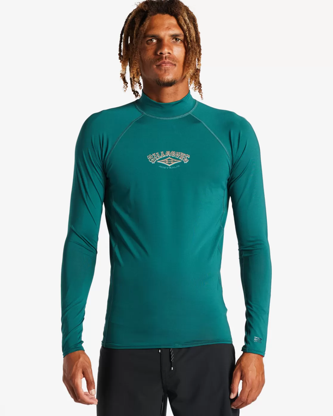 Flash Sale Billabong Arch Diamond Long Sleeve UPF 50 Rashguard DARK TEAL