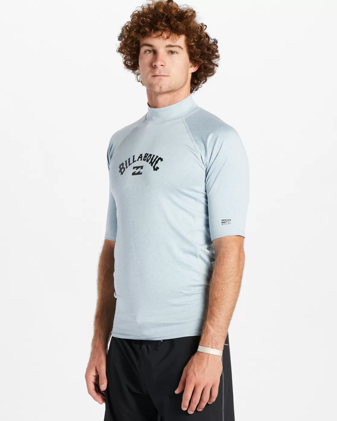 Sale Billabong Arch Wave Short Sleeve Rashguard SMOKE BLUE HEATHER