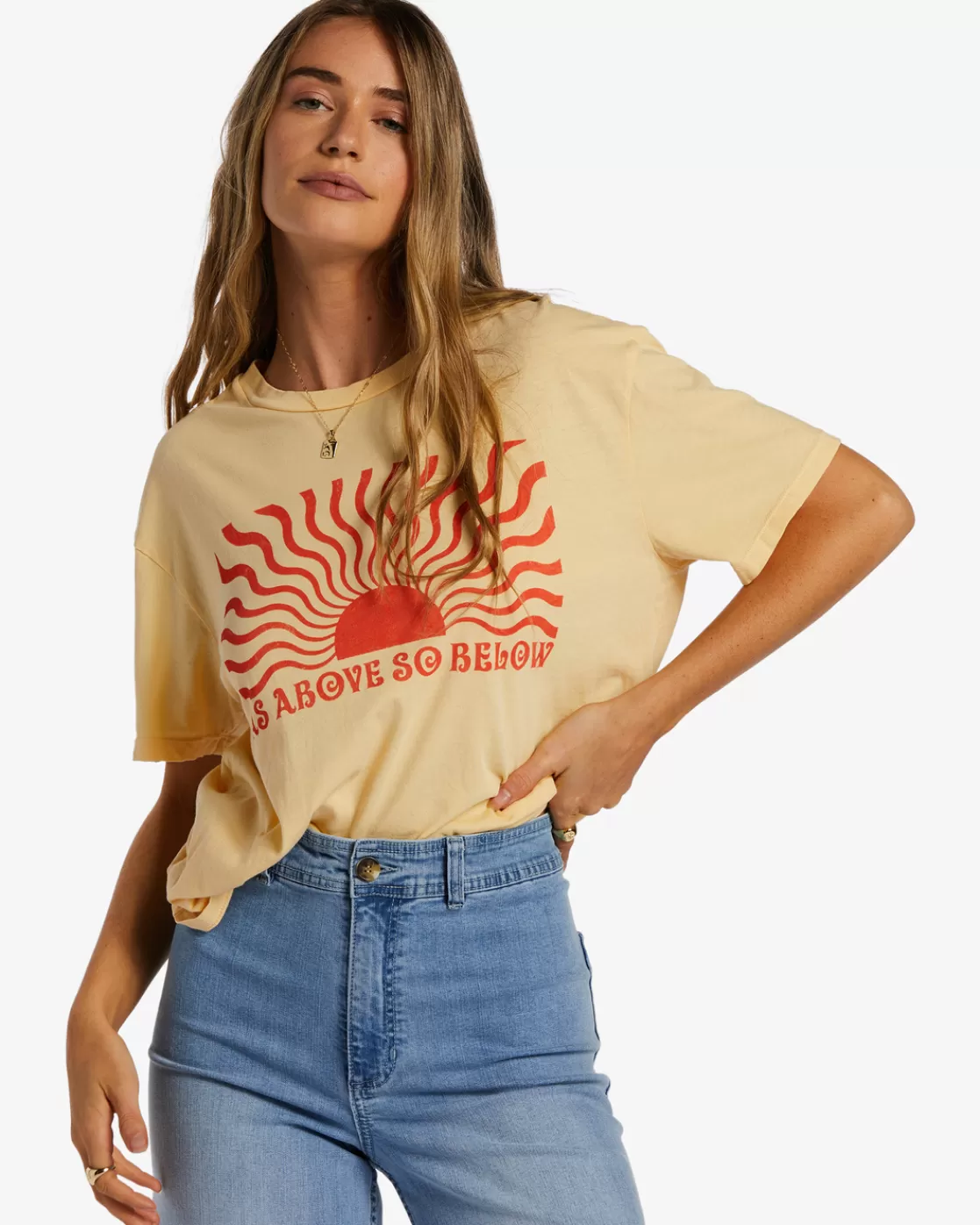 Shop Billabong As Above So Below T-Shirt BUTTERMILK