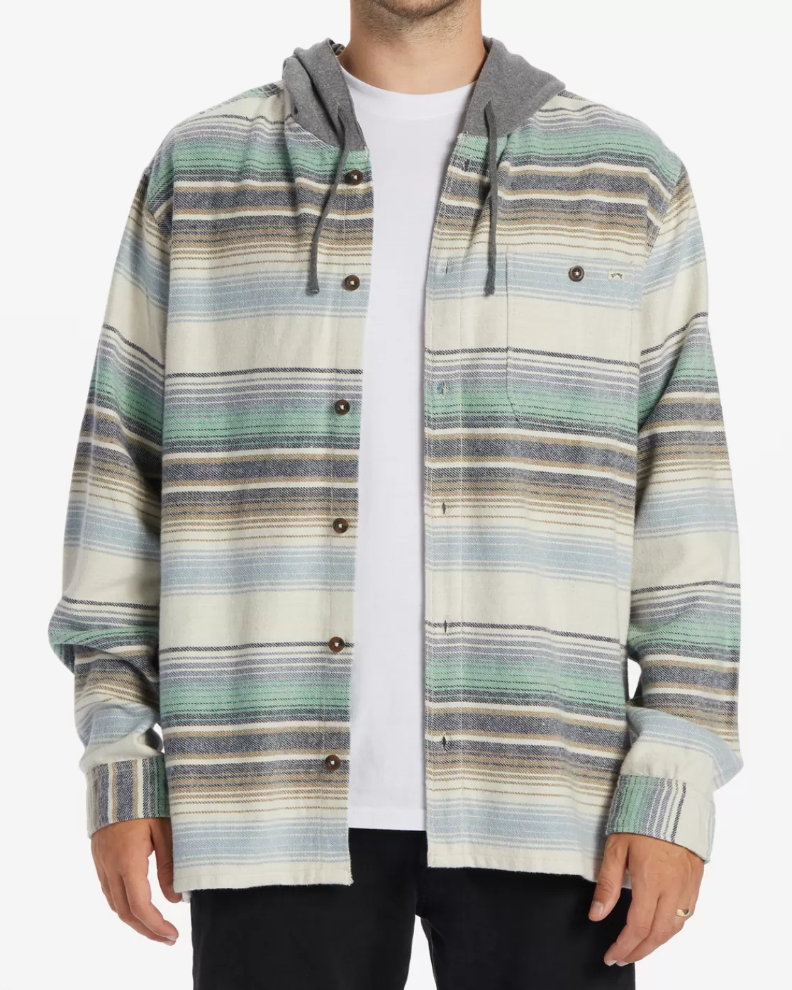 Flash Sale Billabong Baja Hooded Flannel Shirt CREAM