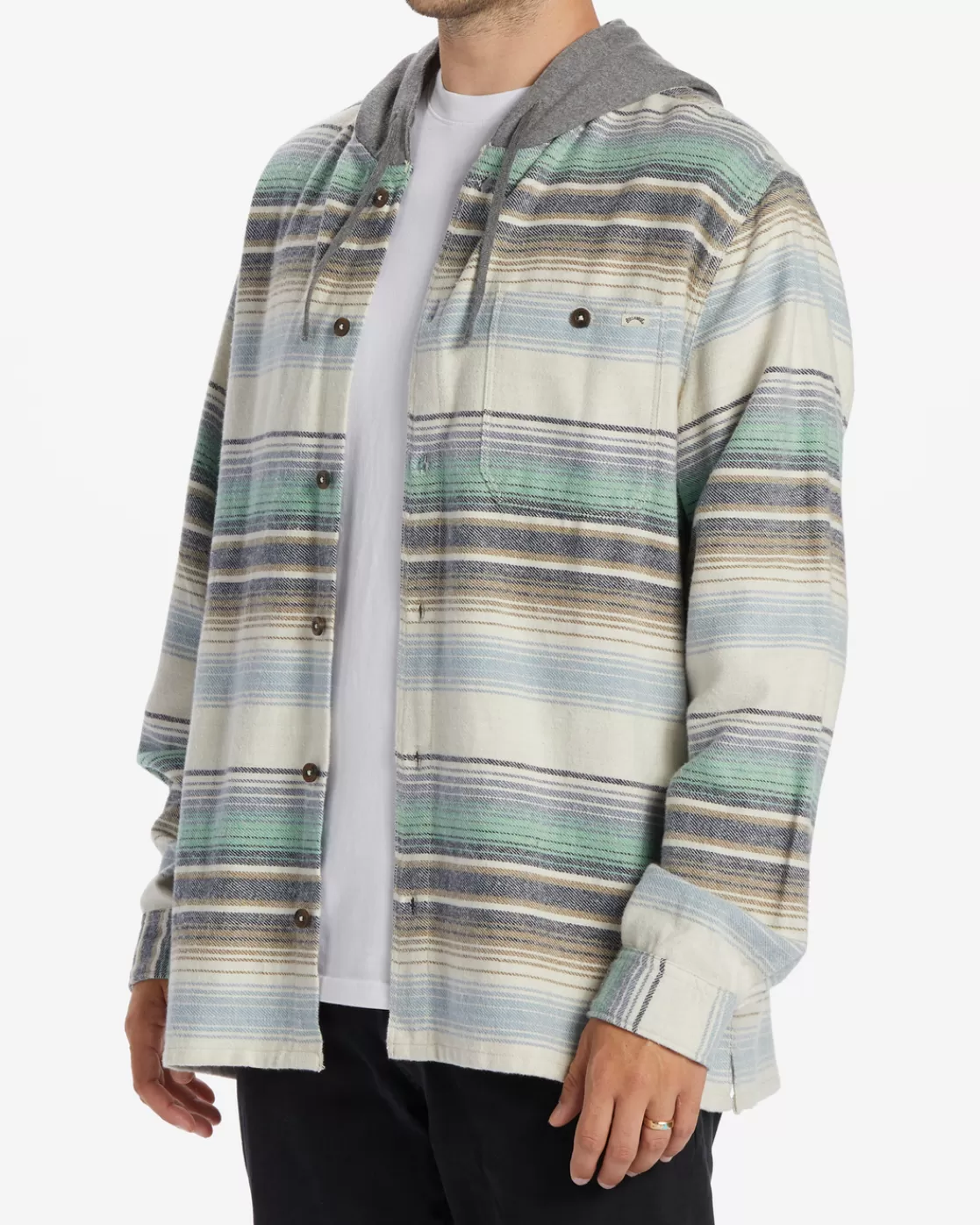 Flash Sale Billabong Baja Hooded Flannel Shirt CREAM