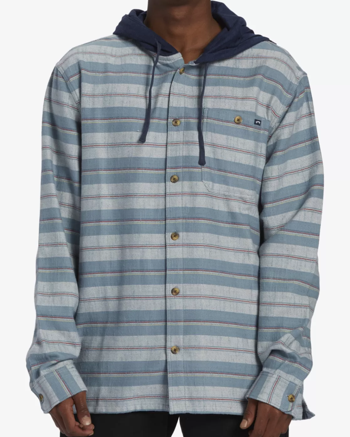 Online Billabong Baja Hooded Flannel Shirt CEMENT