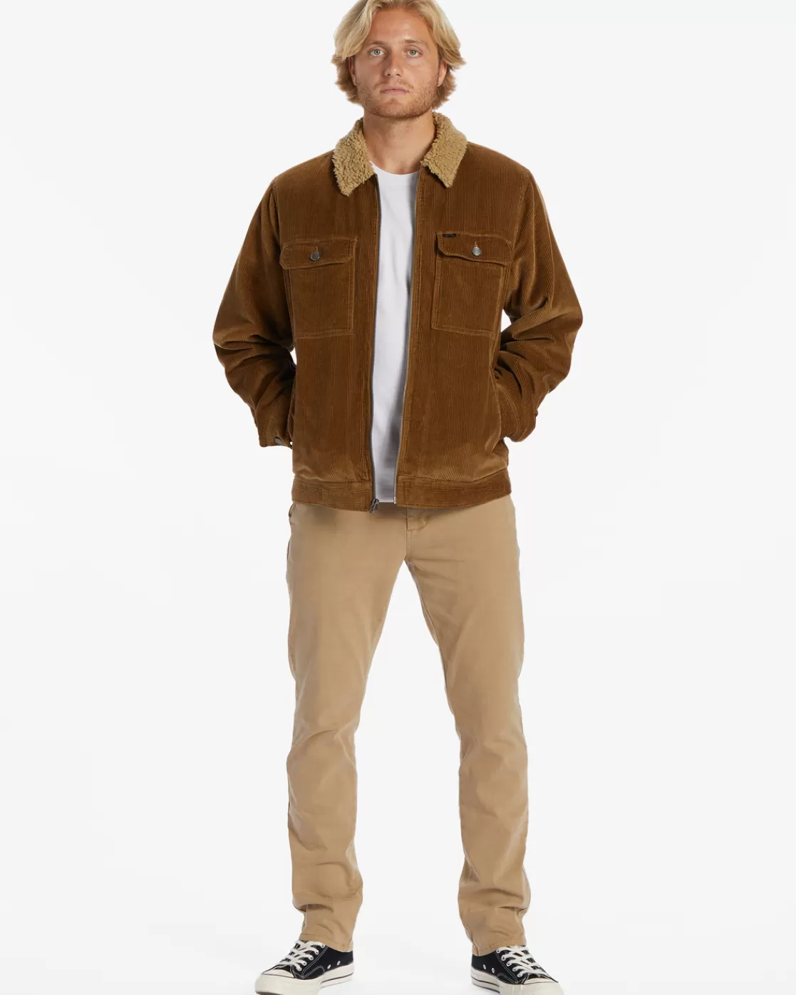 Best Billabong Barlow Cord Sherpa Lined Jacket OTTER