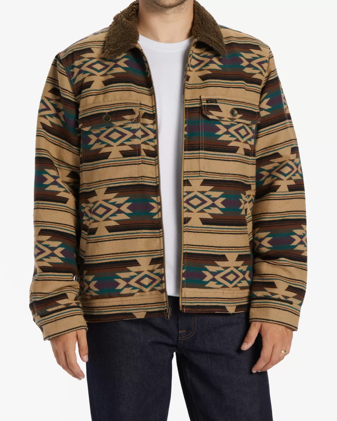 Online Billabong Barlow Sherpa Lined Jacket GRAVEL