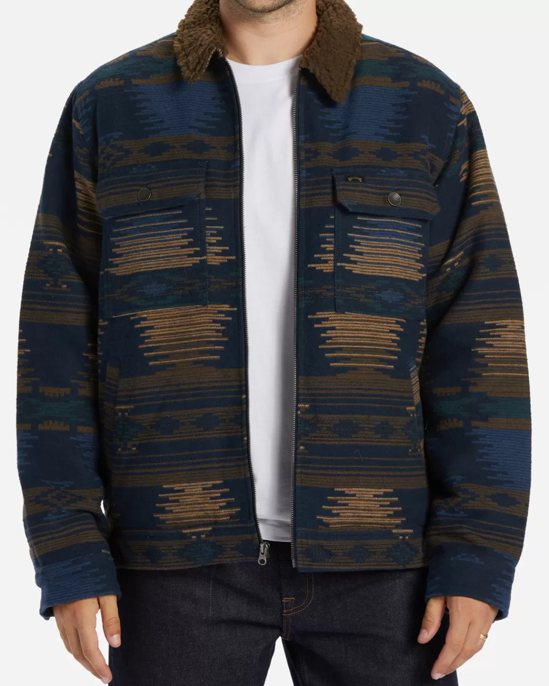 Clearance Billabong Barlow Sherpa Lined Jacket NAVY