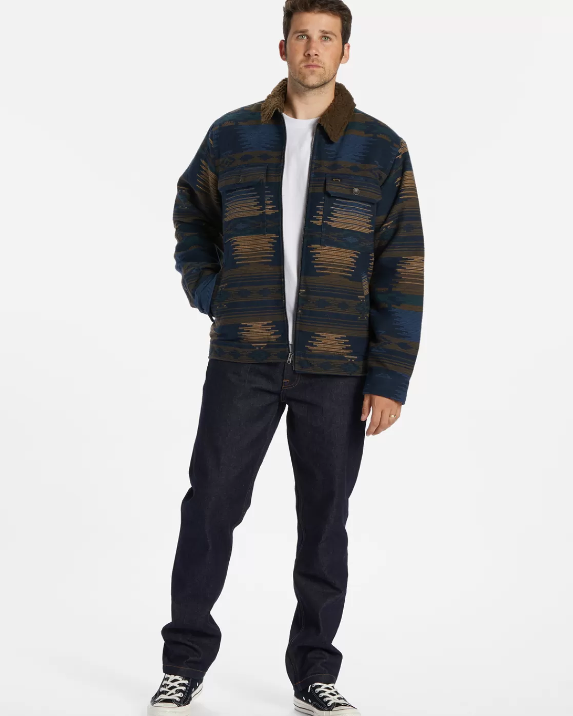 Clearance Billabong Barlow Sherpa Lined Jacket NAVY