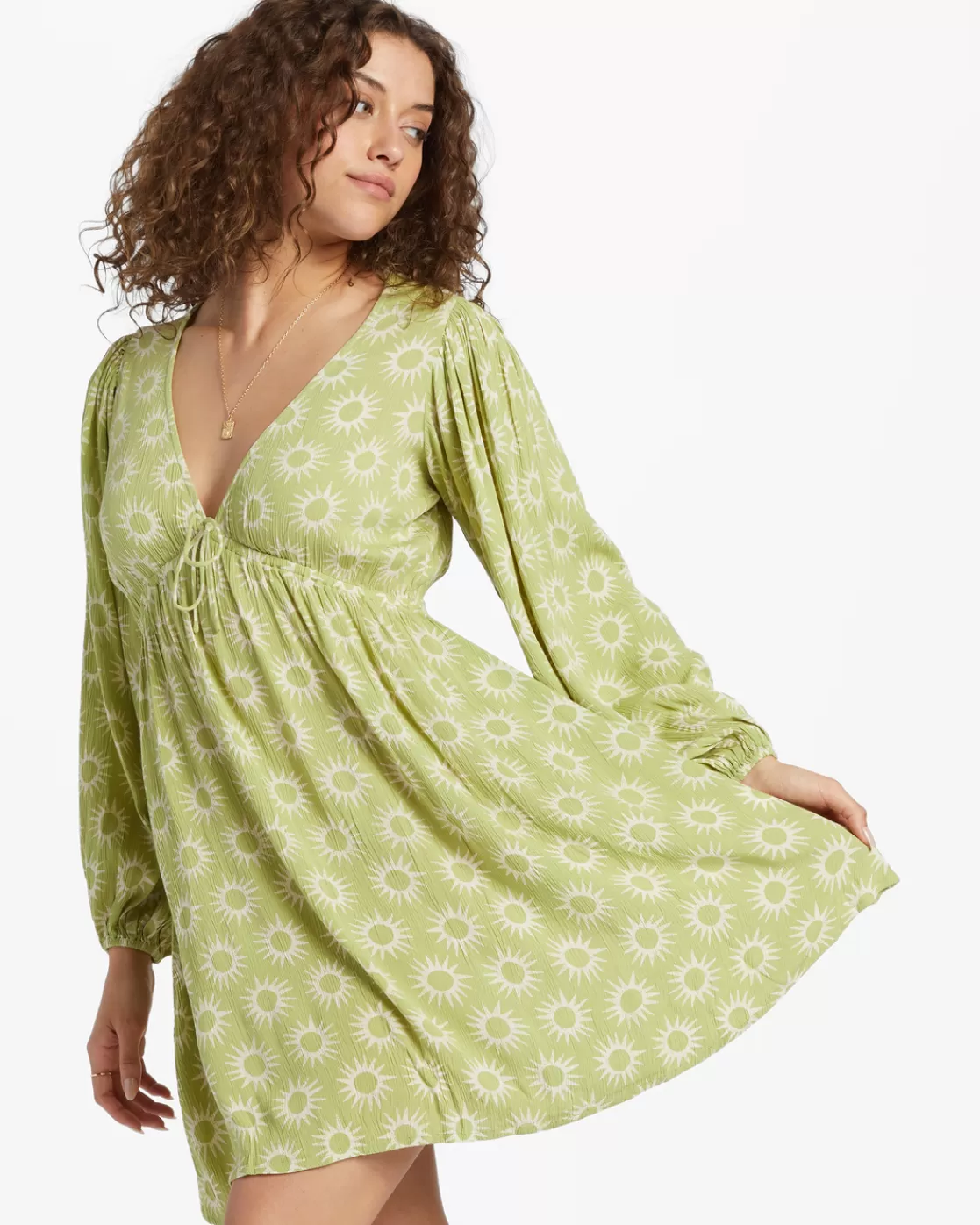 Sale Billabong Be Free Dress PALM GREEN