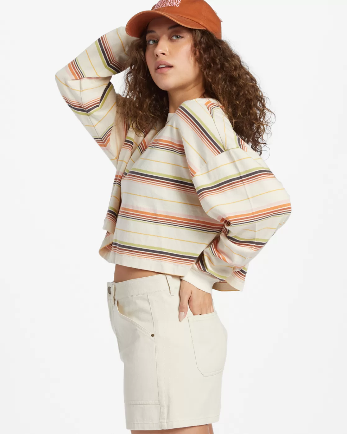 Discount Billabong Beach Boyfriend Stripe Top WHITECAP