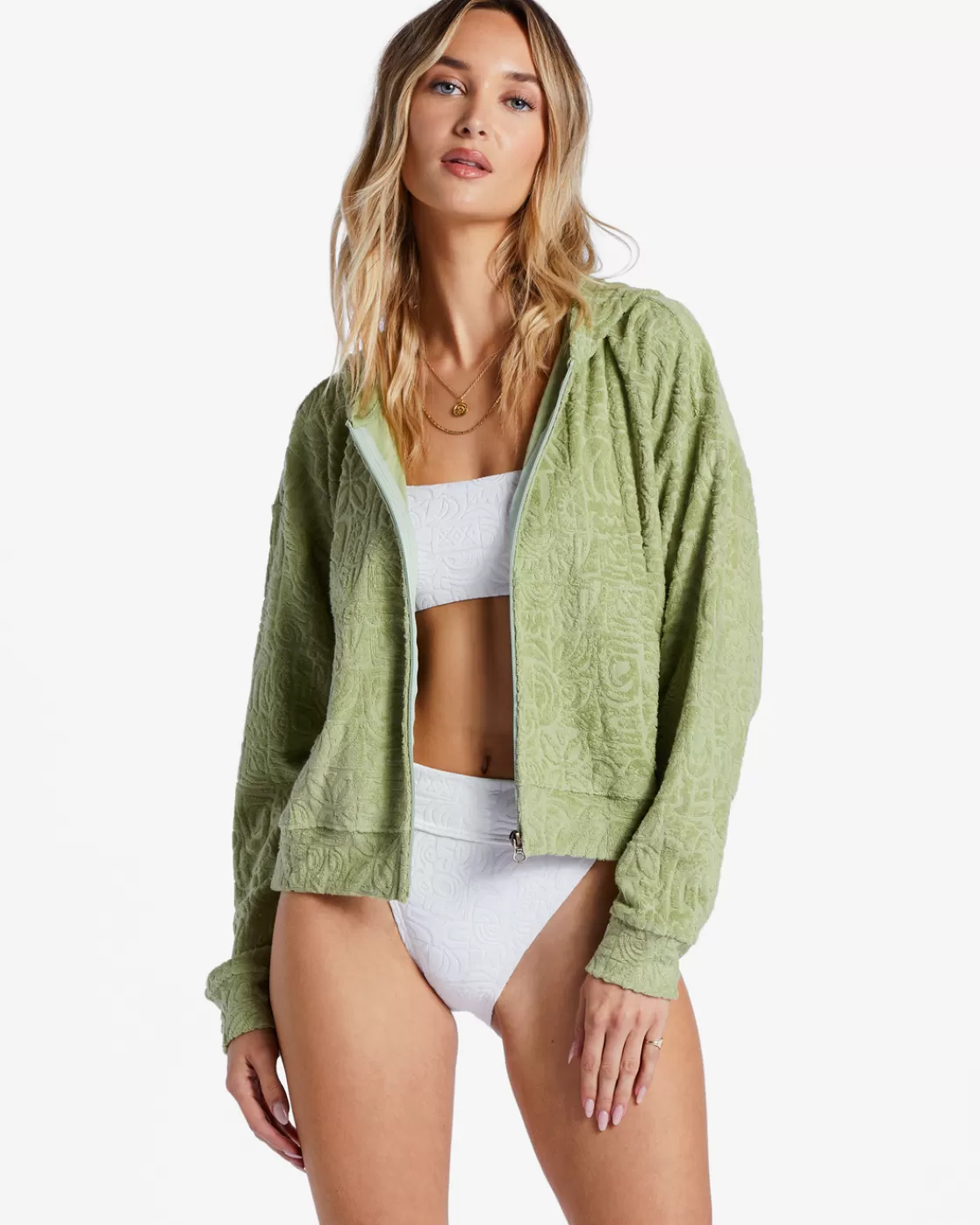 Outlet Billabong Beach Breeze Zip-Up Hoodie AVOCADO