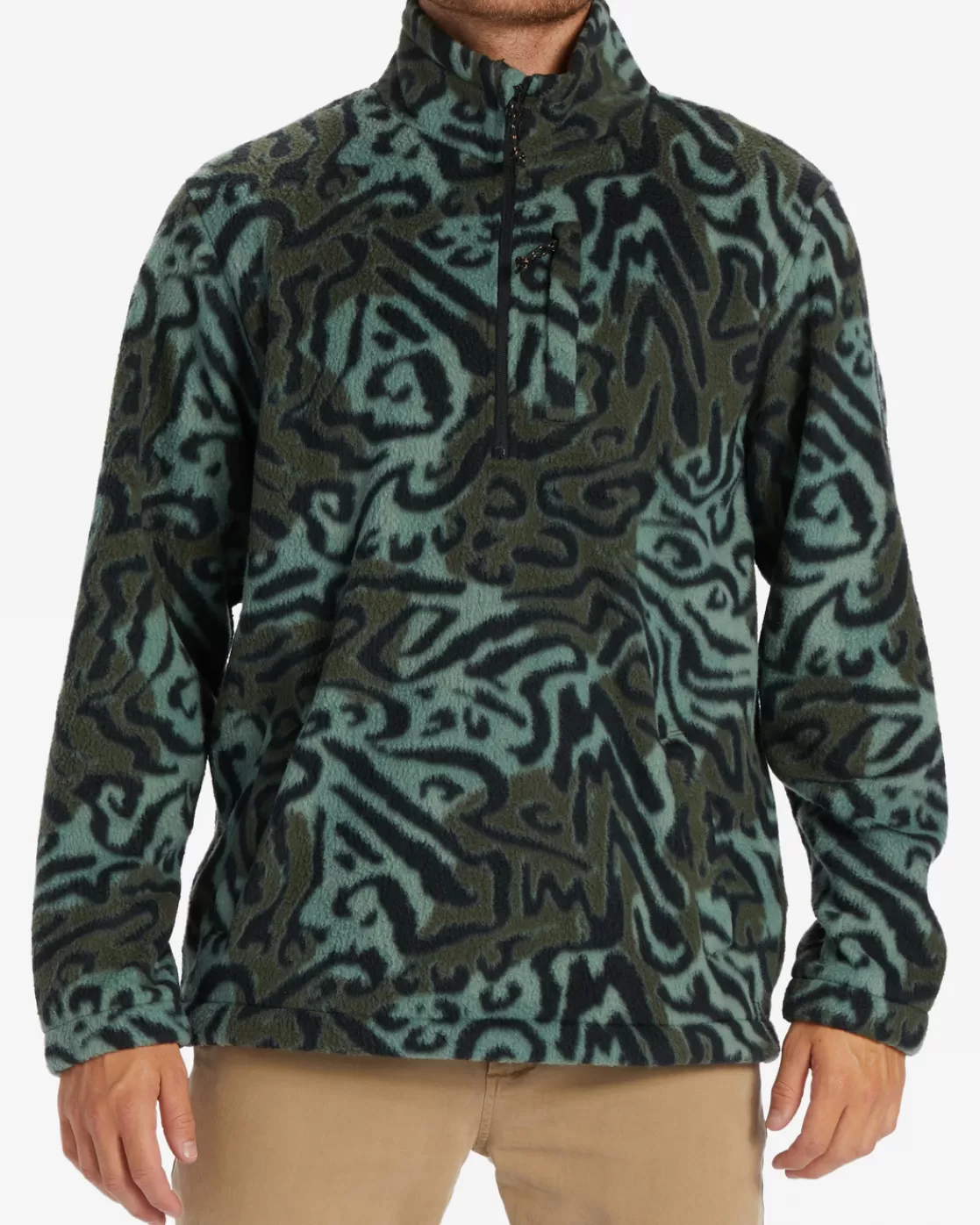 Cheap Billabong Boundary Half-Zip Mock Neck Fleece CAMO