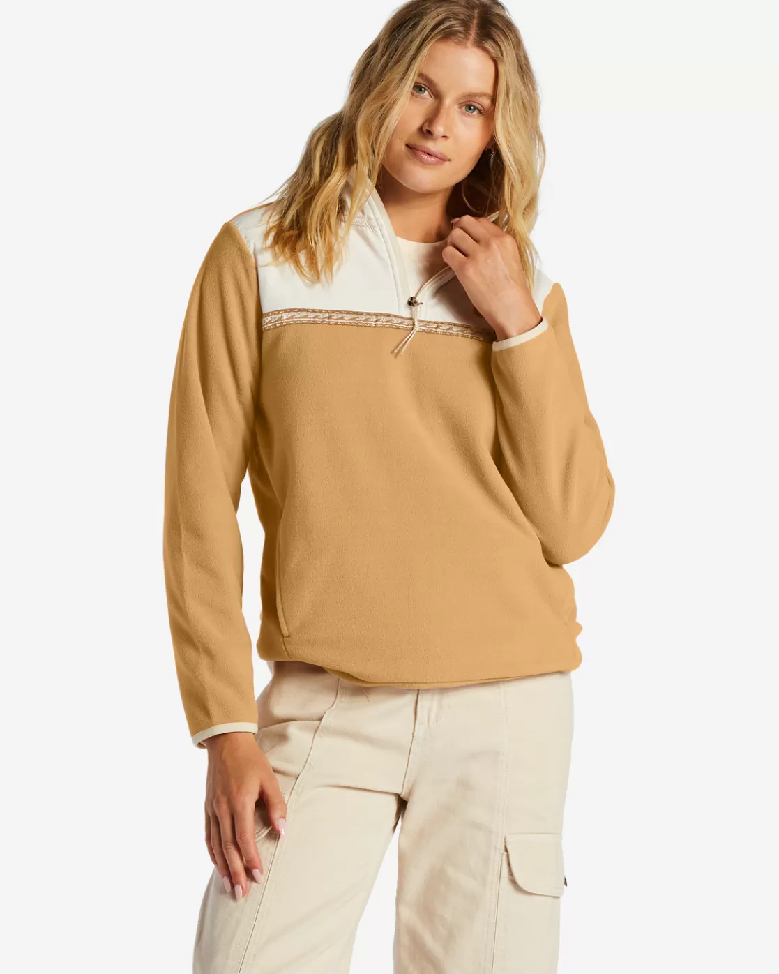 Best Billabong Boundary Lite Mock Neck Sweatshirt LATTE