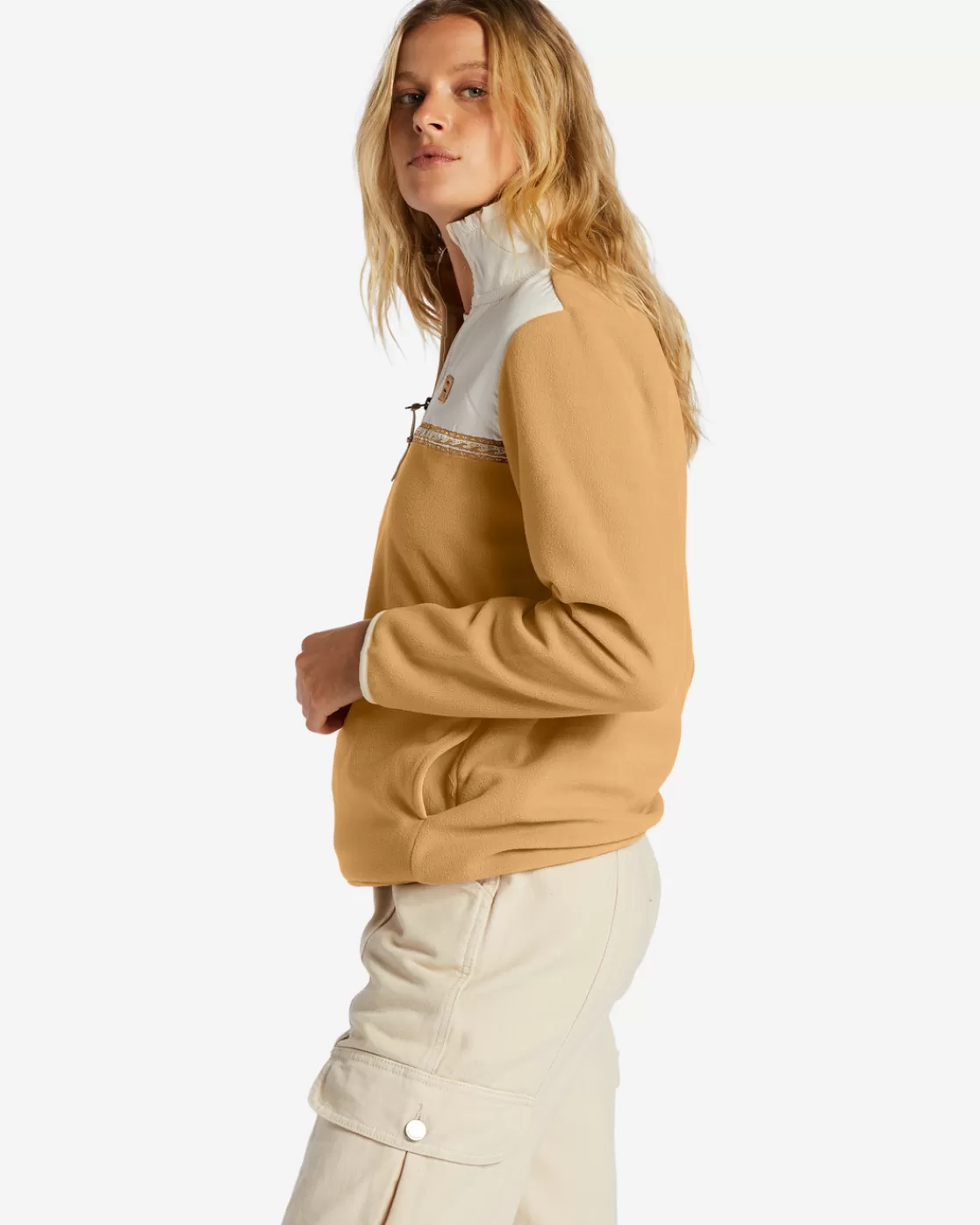 Best Billabong Boundary Lite Mock Neck Sweatshirt LATTE