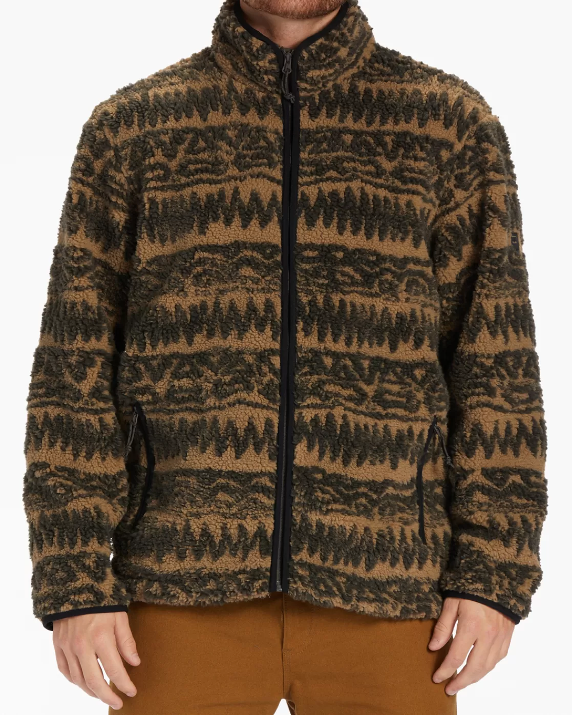 Discount Billabong Boundary Switchback Zip-Up Sherpa Fleece GRAVEL