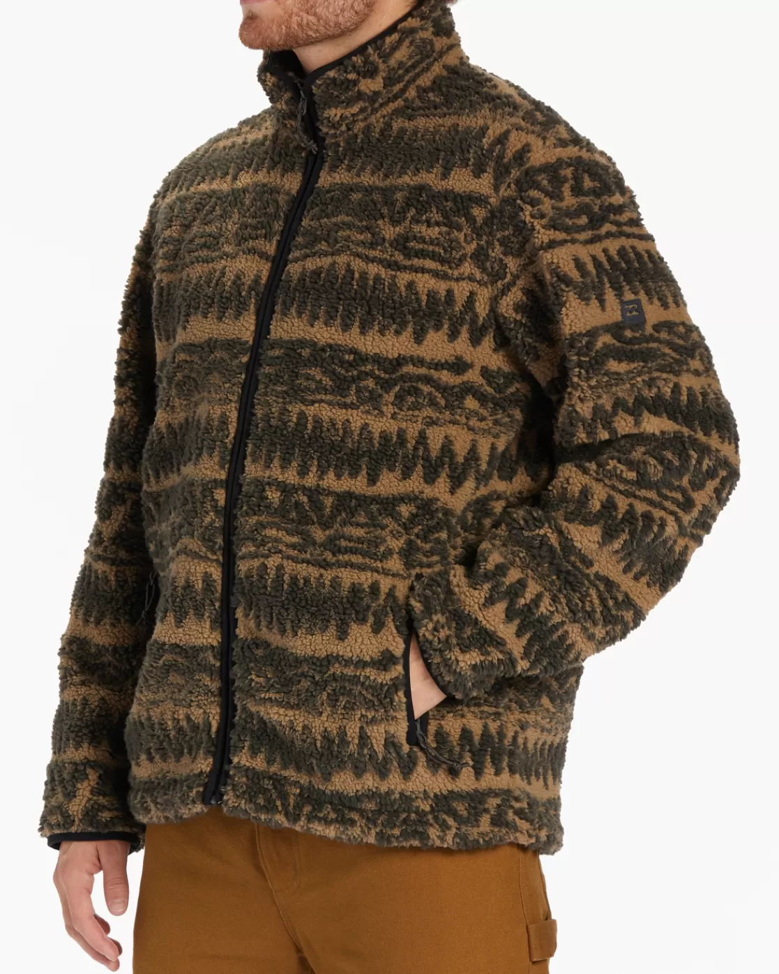 Discount Billabong Boundary Switchback Zip-Up Sherpa Fleece GRAVEL