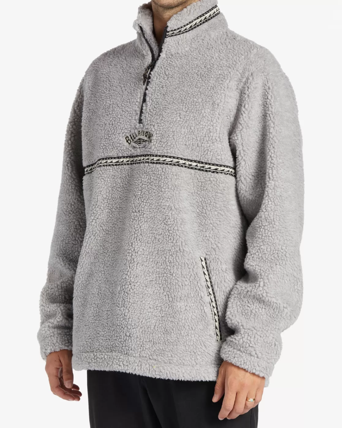 Discount Billabong Boundary Tombstone Mock-Neck Sweatshirt OATMEAL HEATHER