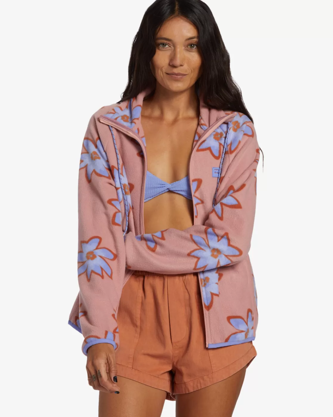 Clearance Billabong Boundary Zip-Up Sweatshirt DAWN PINK