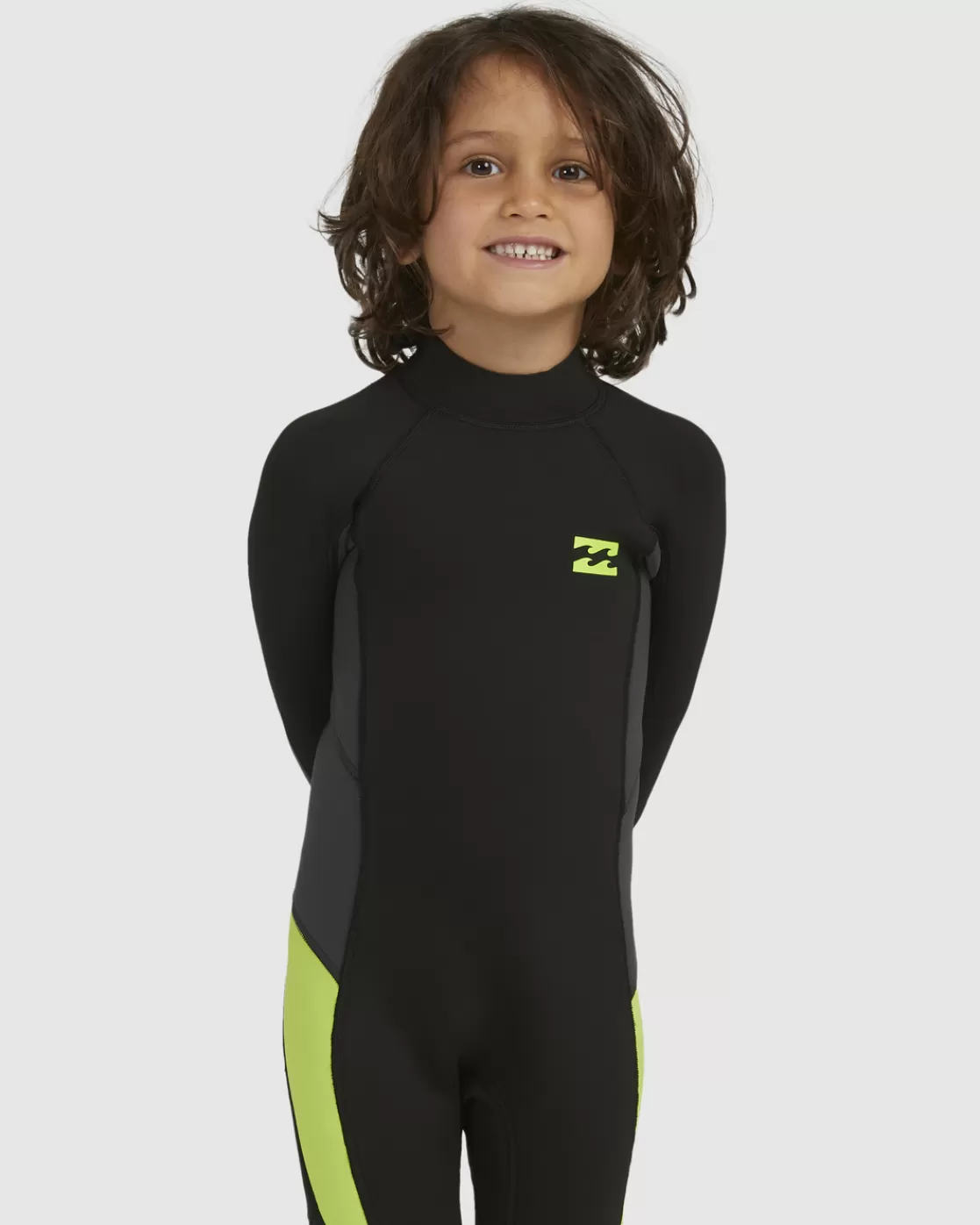 Hot Billabong Boy's (2-7) 3/2mm Absolute Back Zip Wetsuit STEALTH