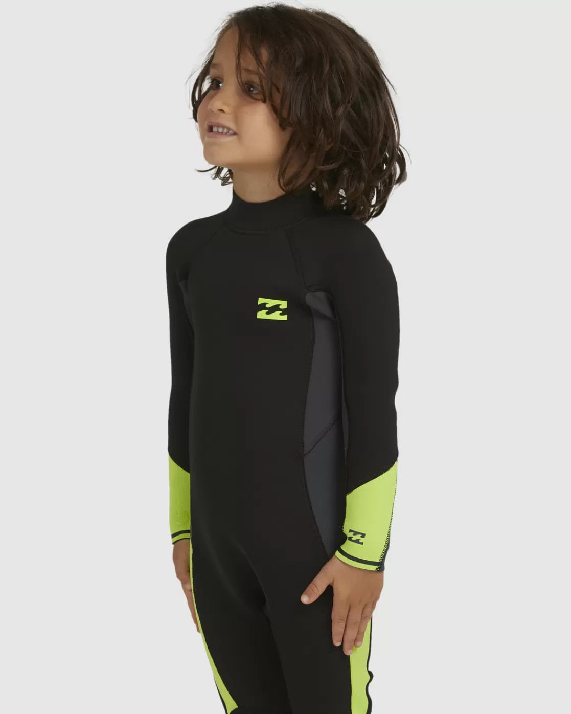 Hot Billabong Boy's (2-7) 3/2mm Absolute Back Zip Wetsuit STEALTH