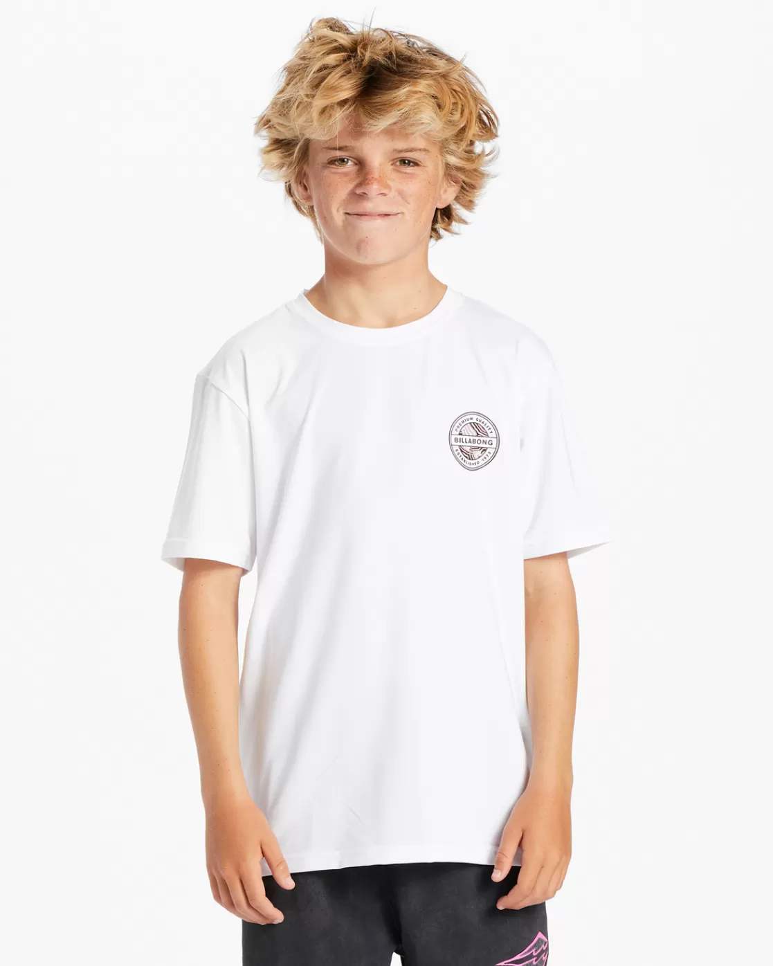 Best Sale Billabong Boy's (2-7) Rotor Kids Short Sleeve UPF 50 Surf T-Shirt WHITE