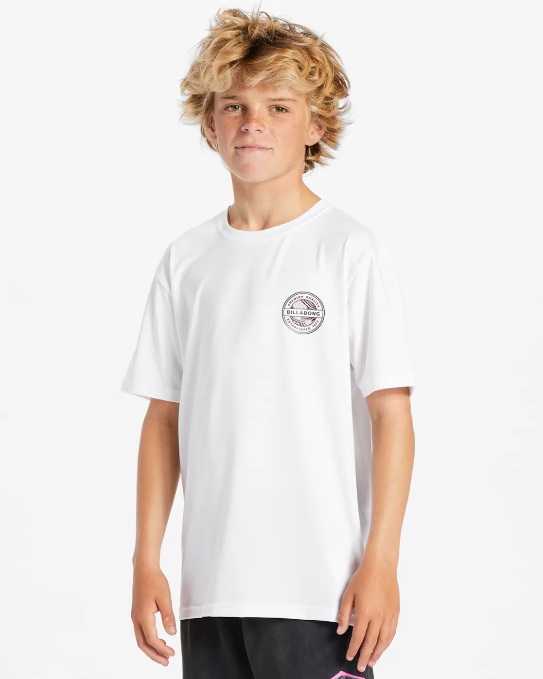 Best Sale Billabong Boy's (2-7) Rotor Kids Short Sleeve UPF 50 Surf T-Shirt WHITE