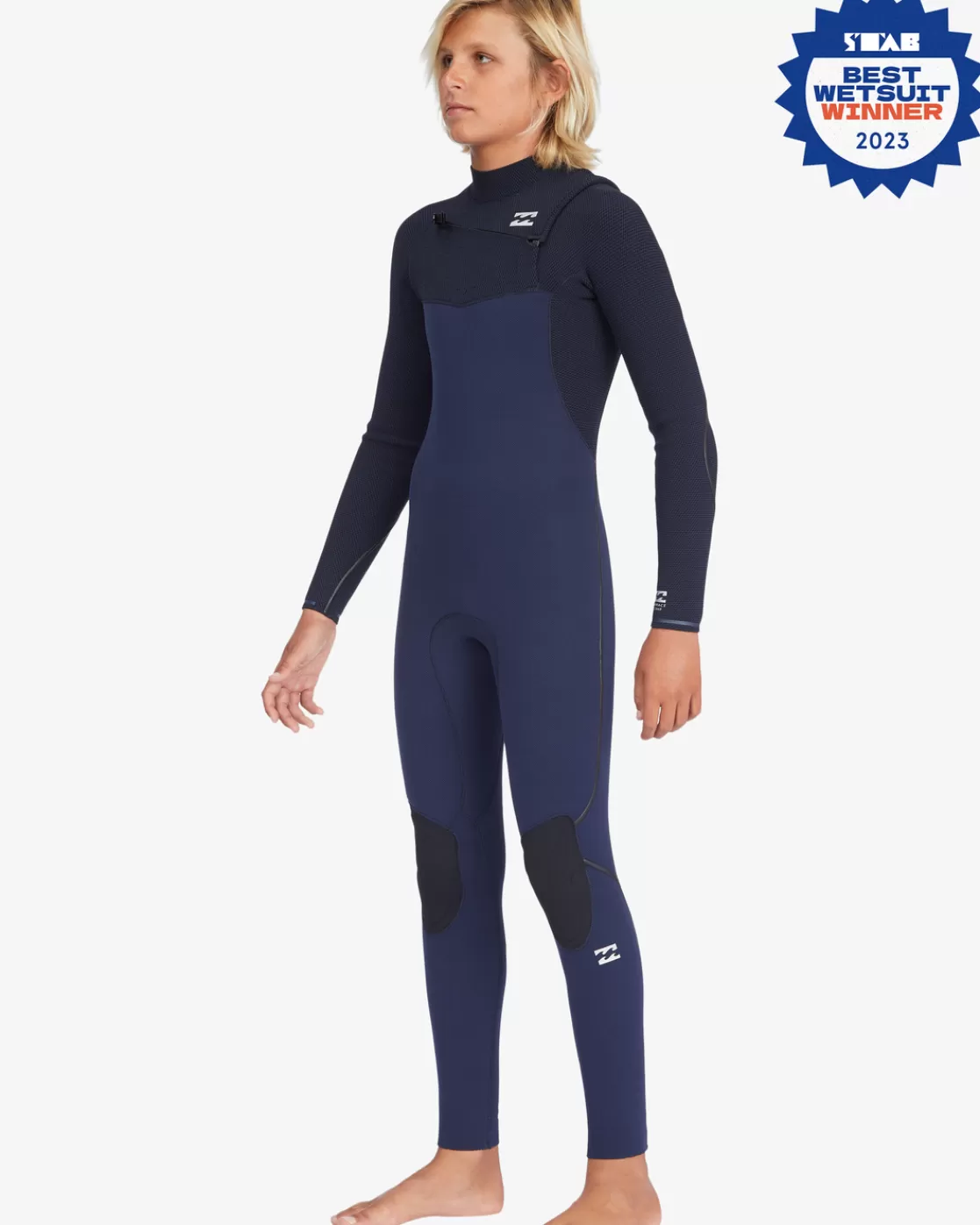 Store Billabong Boy's 4/3 Furnace Comp Chest Zip Full Wetsuit NAVY