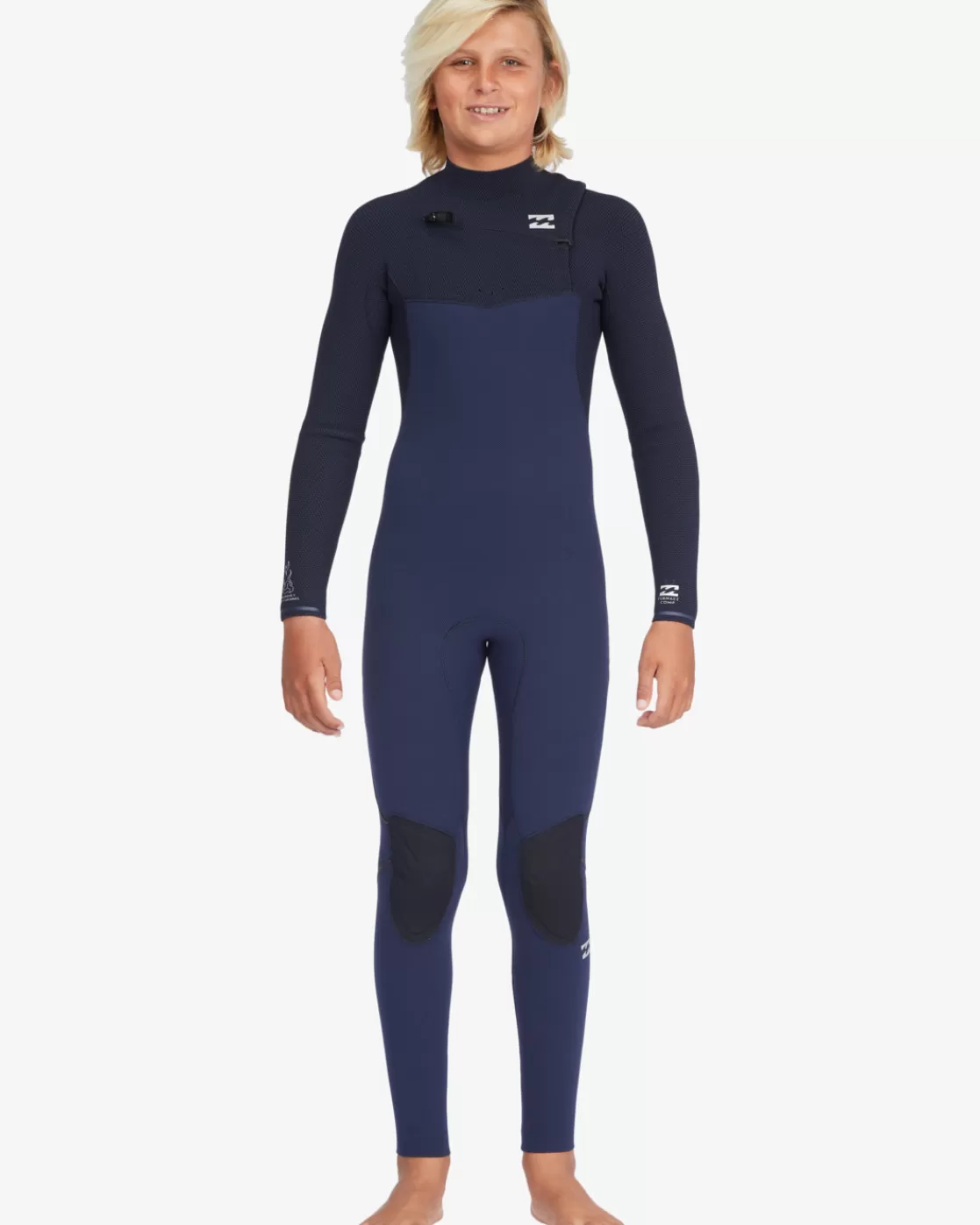 Store Billabong Boy's 4/3 Furnace Comp Chest Zip Full Wetsuit NAVY