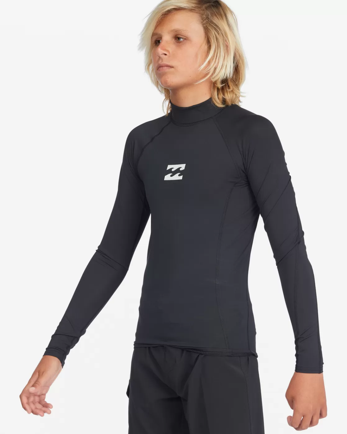 Best Sale Billabong Boy's All Day Wave Performance Fit Long Sleeve Rashguard BLACK