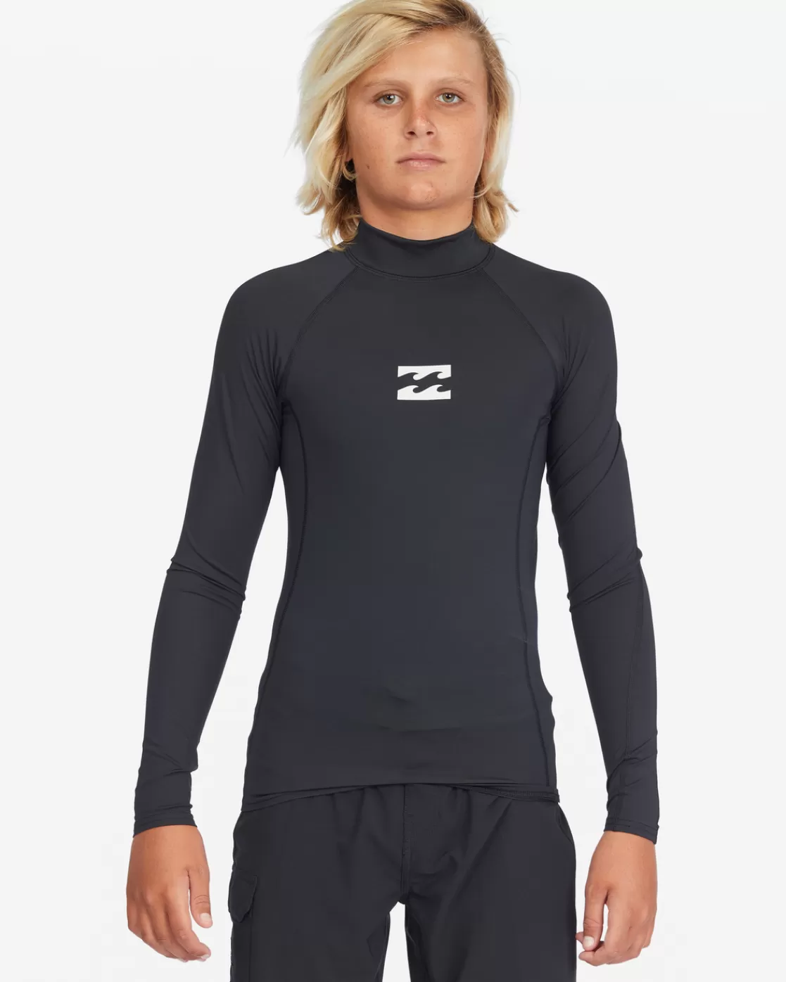 Best Sale Billabong Boy's All Day Wave Performance Fit Long Sleeve Rashguard BLACK