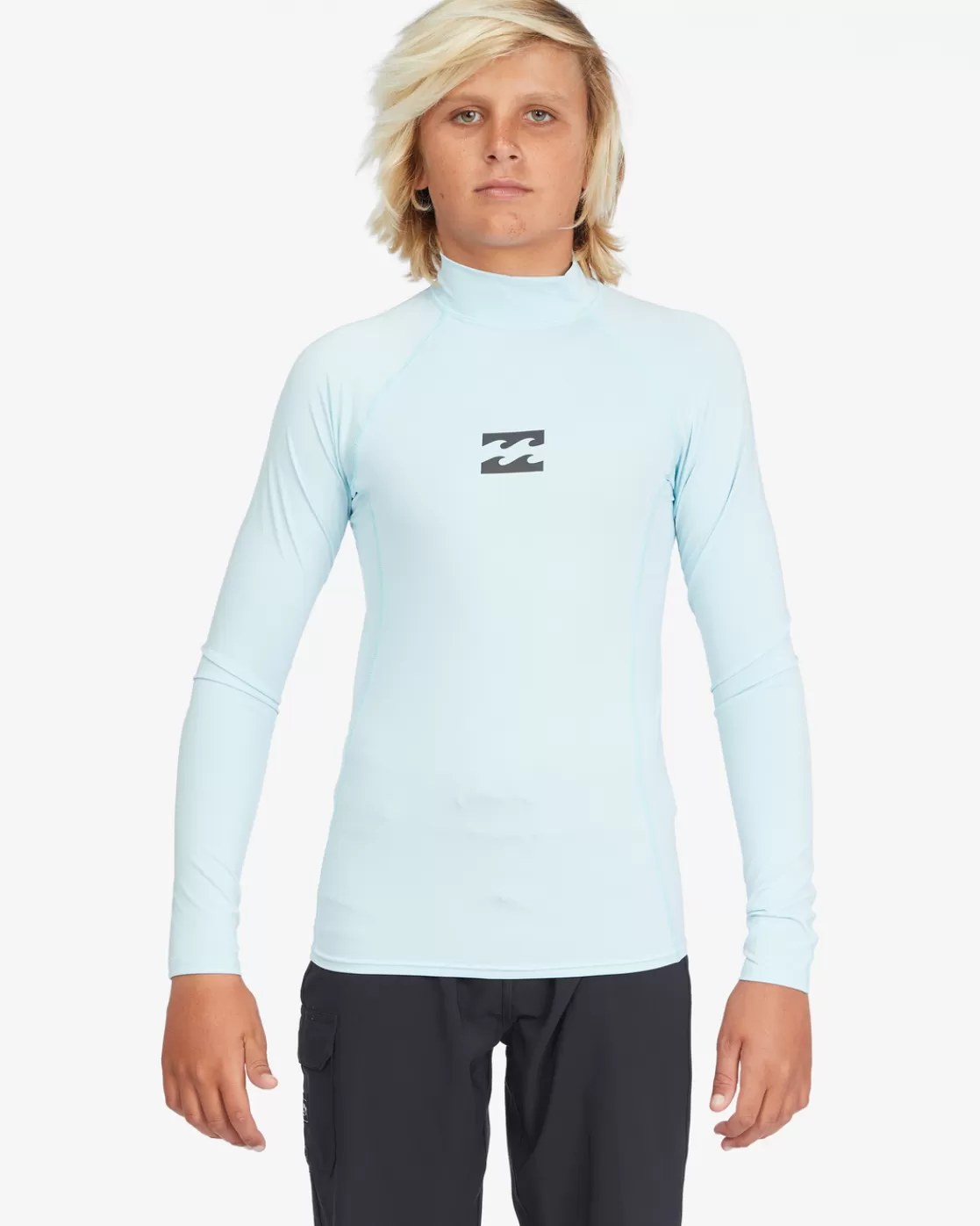 Shop Billabong Boy's All Day Wave Performance Fit Long Sleeve Rashguard COASTAL