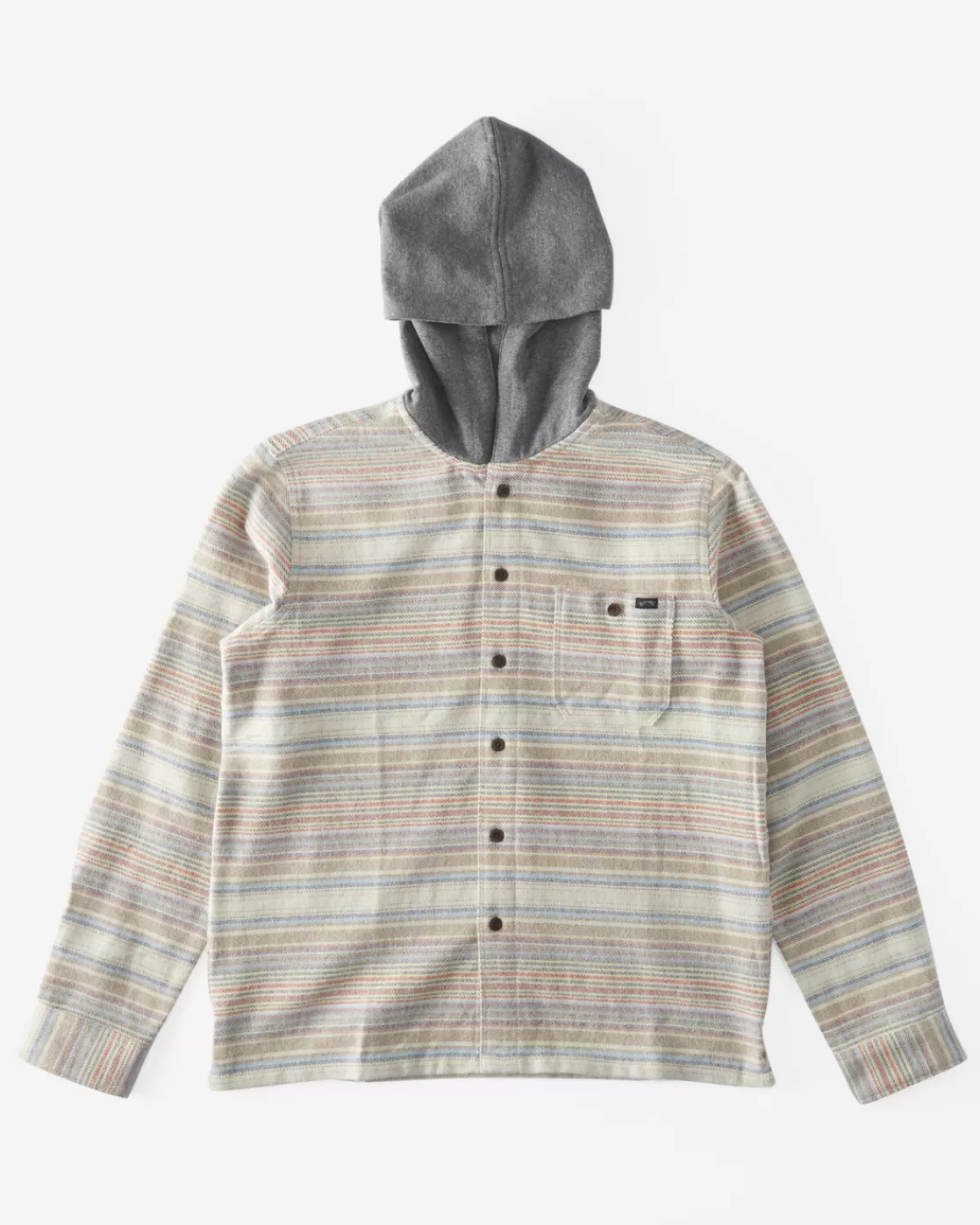 Best Sale Billabong Boy's Baja Hooded Flannel Shirt OYSTER