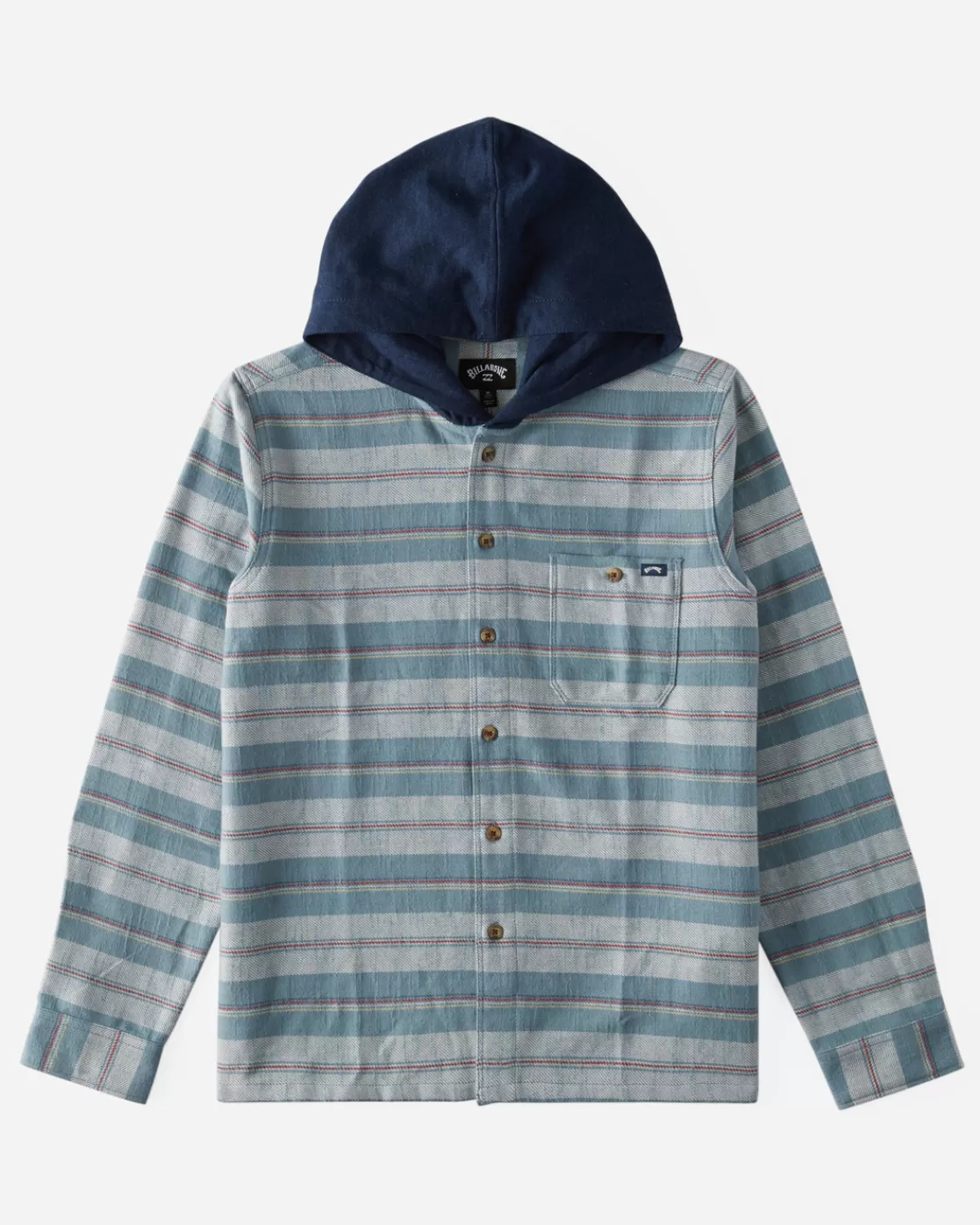 Online Billabong Boy's Baja Hooded Flannel Shirt CEMENT