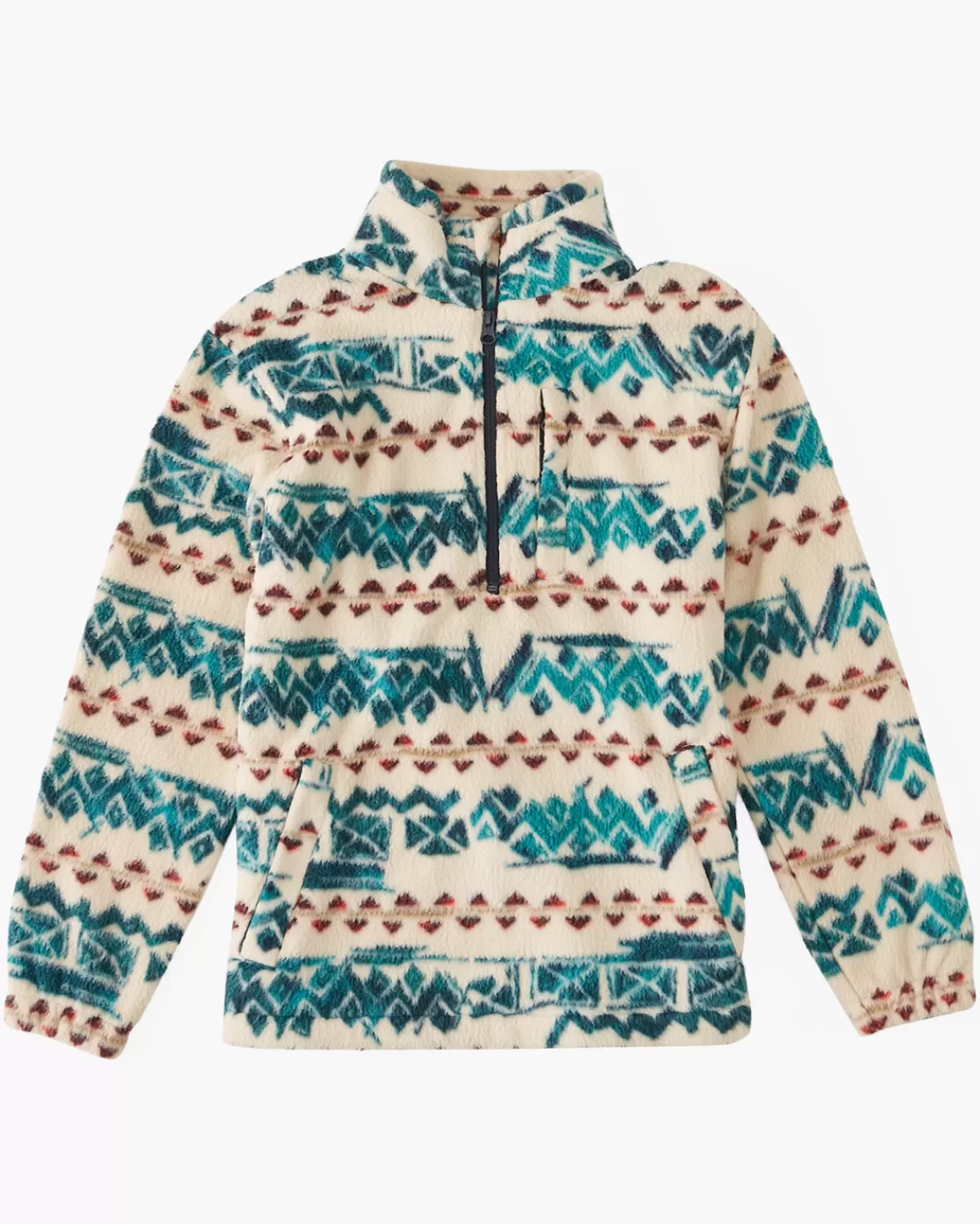 Sale Billabong Boy's Boundary Mock Neck Fleece Pullover BONE