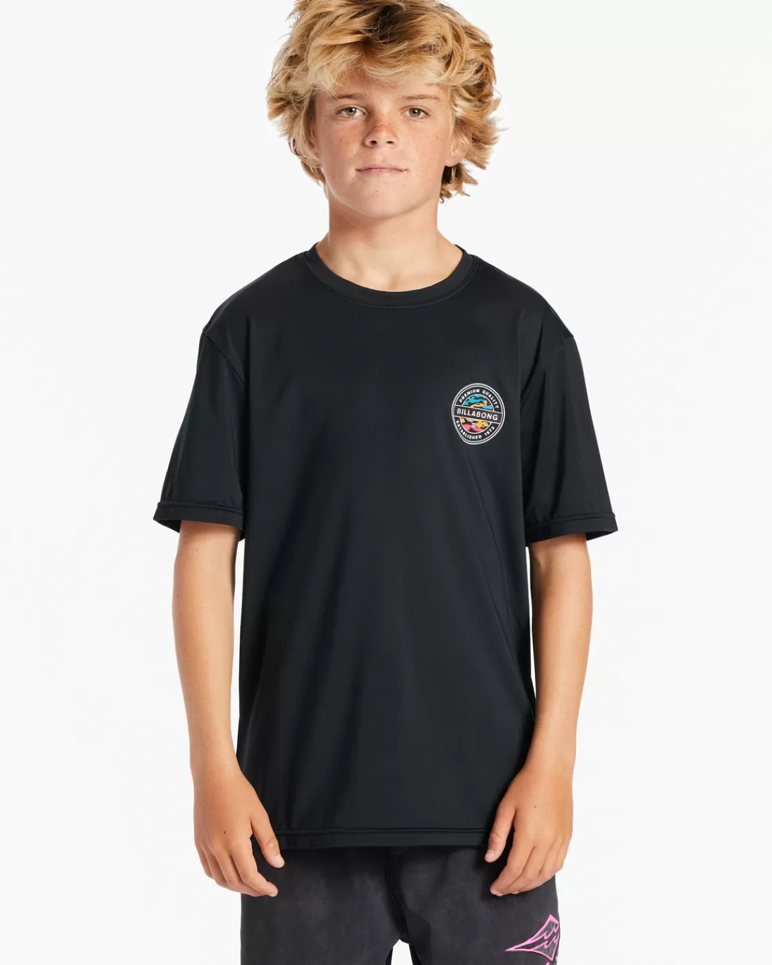 Shop Billabong Boy's Rotor Short Sleeve UPF 50 Surf T-Shirt BLACK