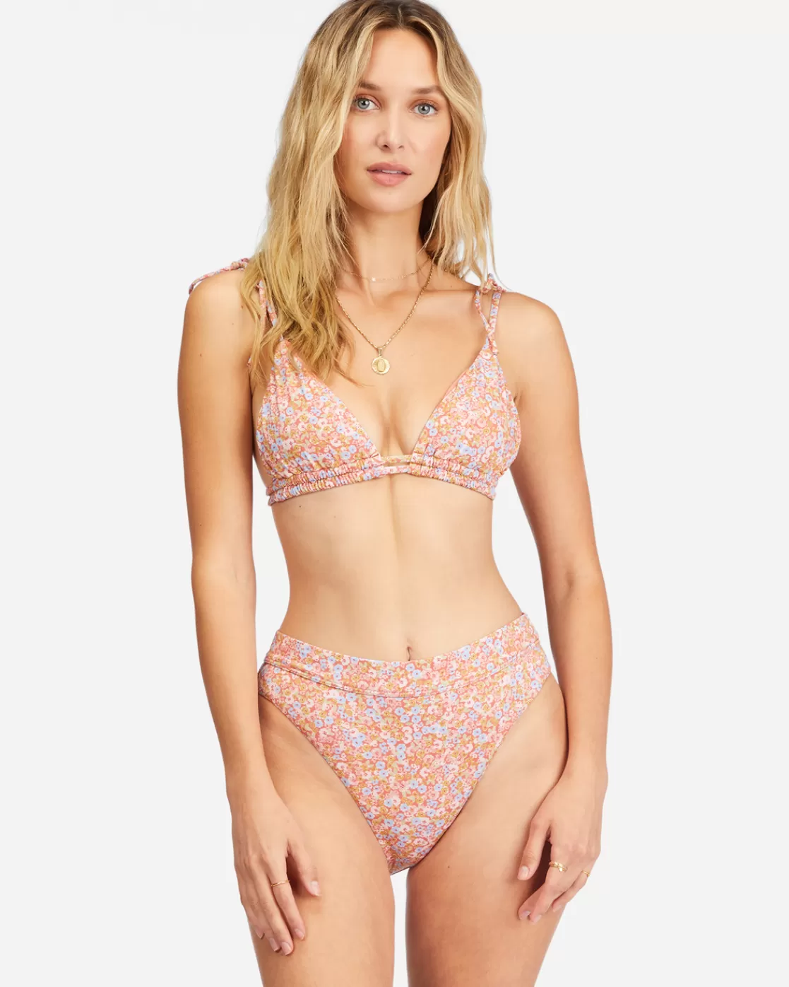 Online Billabong Chase The Sun Double Ruched Triangle Bikini Top MULTI