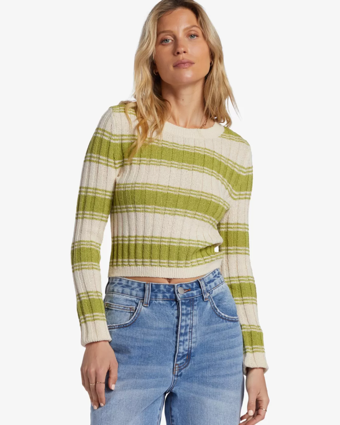 Online Billabong Clare Crew Neck Sweater PALM GREEN